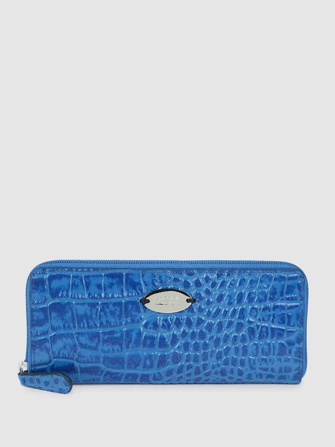 Hidesign Women MACKENZIE Croc Textured Leather Zip Around Wallet