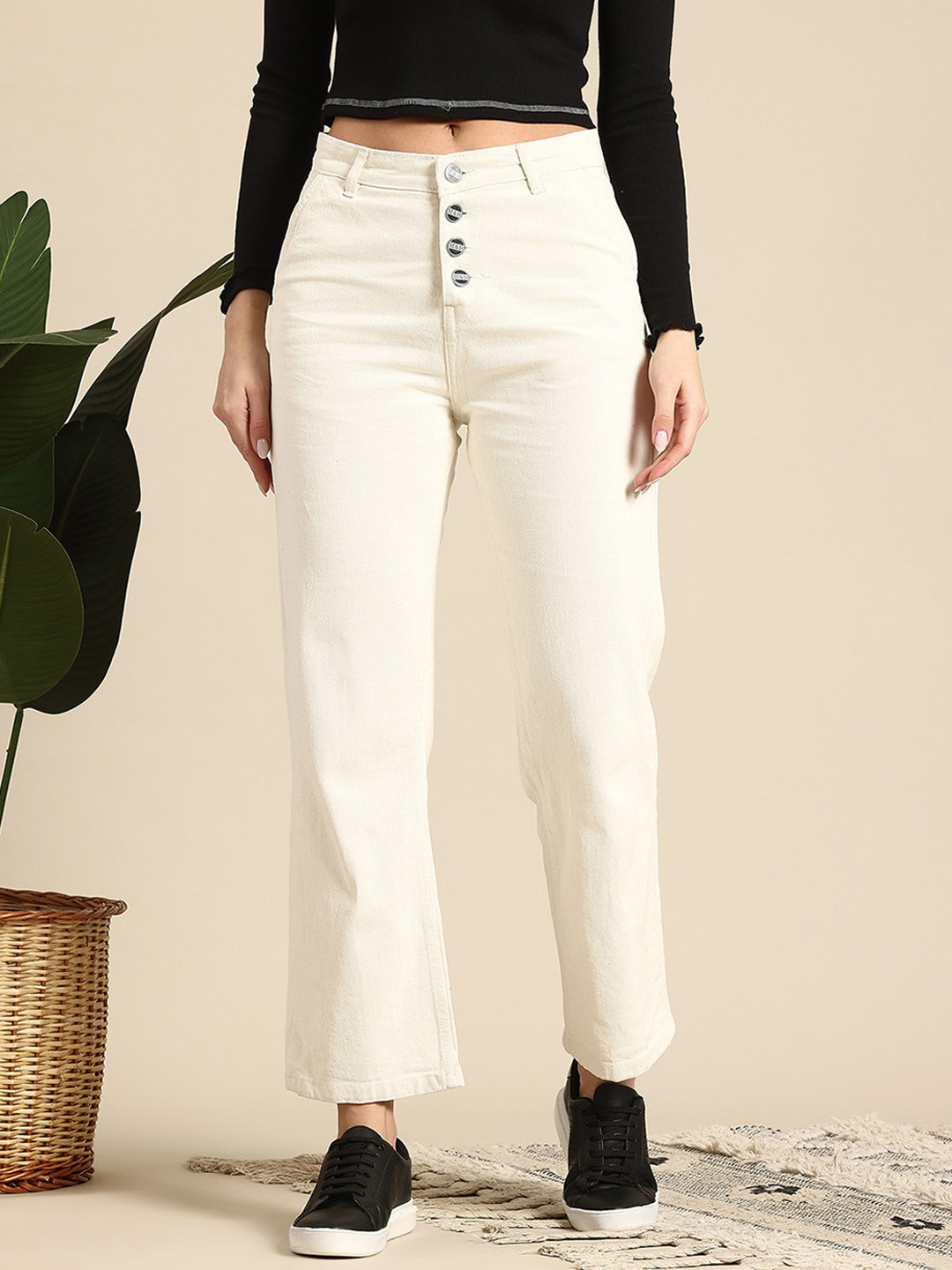 Mast & Harbour Women Cropped Bootcut Jeans