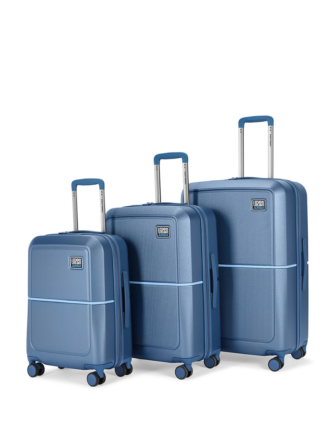 Urban Jungle By Safari Skyline Blue Hardside Trolley Set of 3 Polycarboante Suitcase