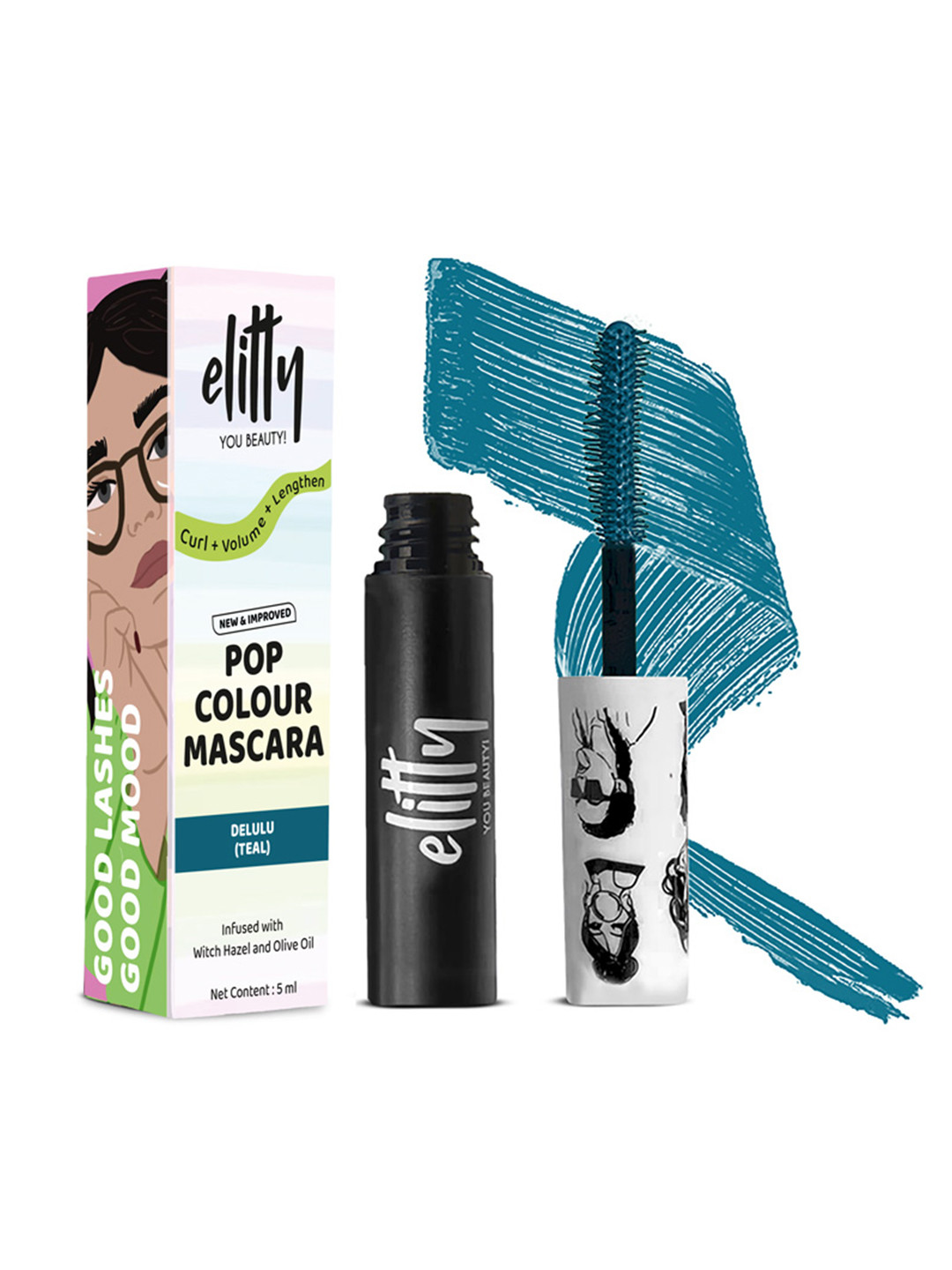 Elitty Teen Pop Lush Lashes Mascara With Olive Oil - 5ml - Delulu