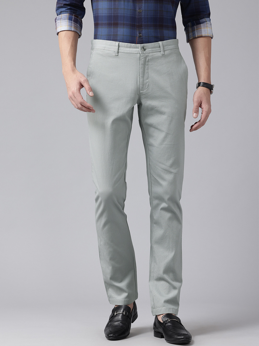 Blackberrys Men Slim Fit Textured Chinos