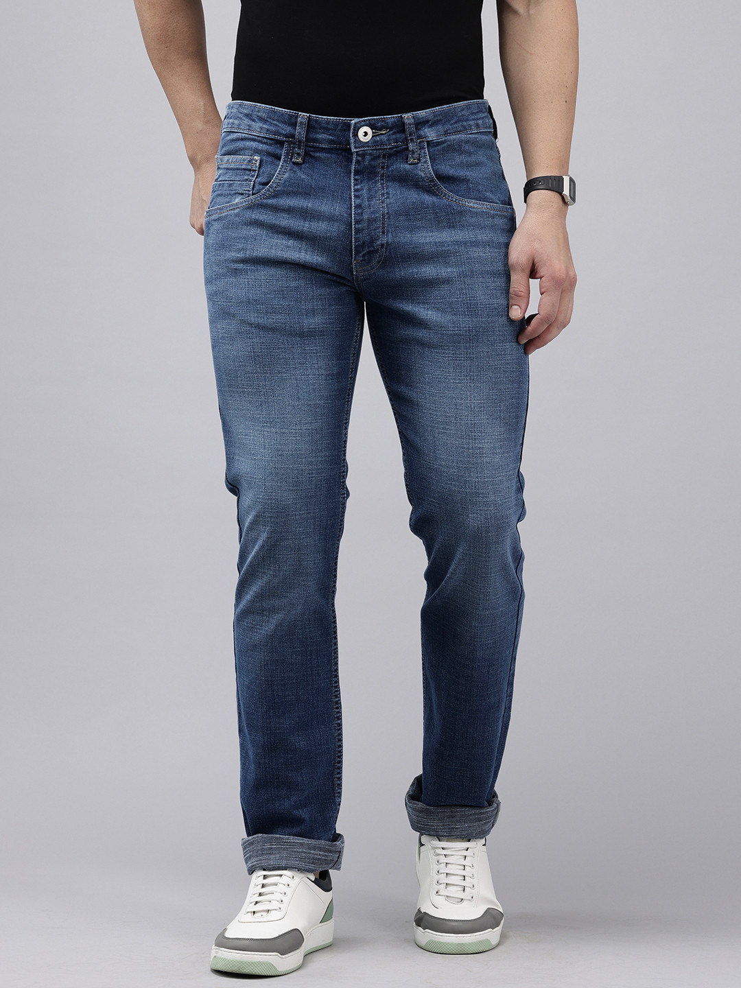 VAN HEUSEN DENIM LABS Men Pop Slim Fit Light Fade Stretchable Jeans