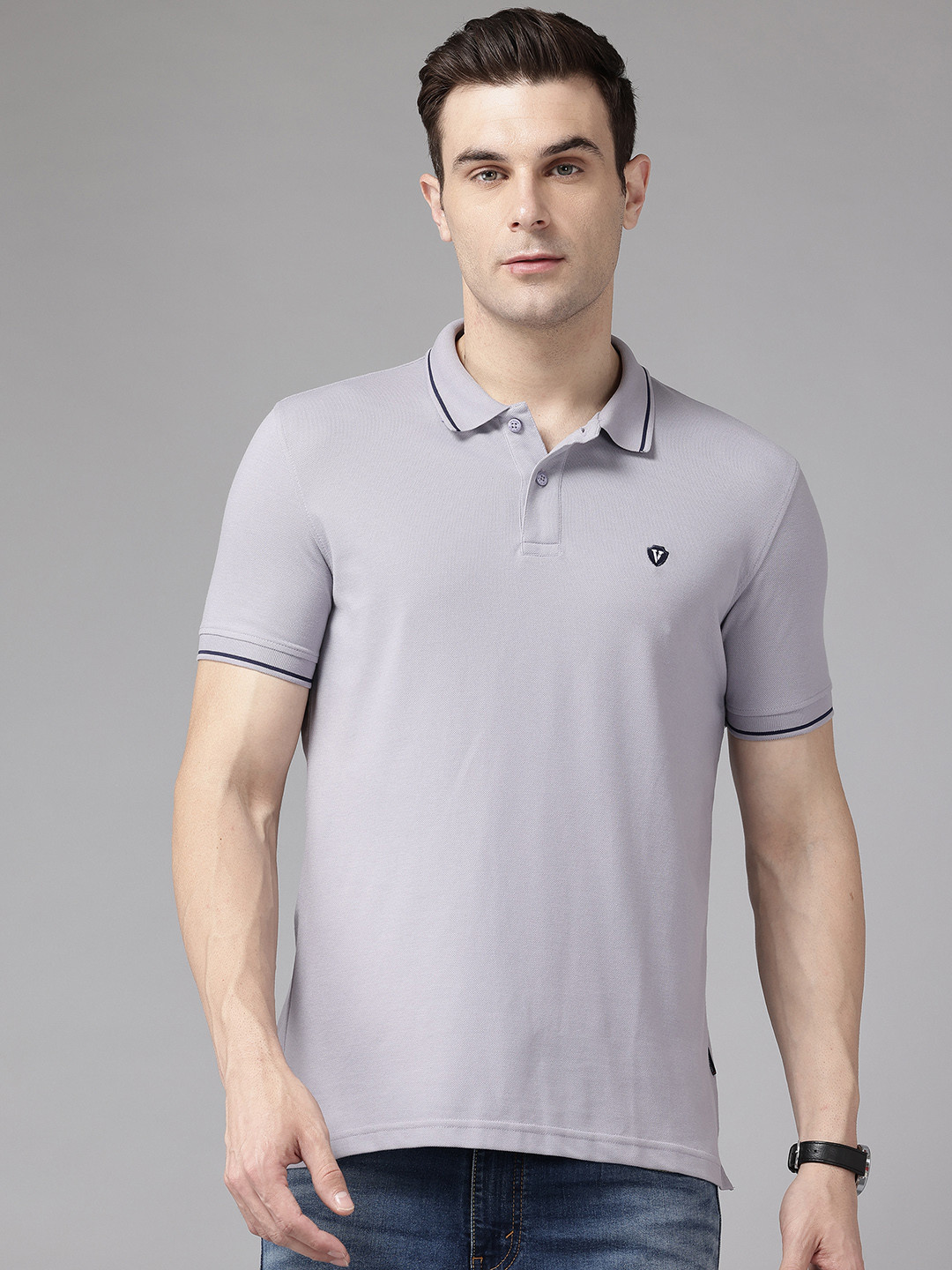 Van Heusen Sport Contrast Trim Polo Collar T-shirt