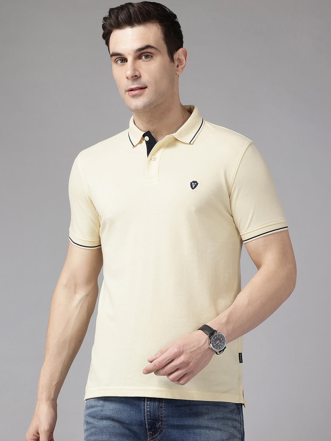 Van Heusen Sport Contrast Trim Polo Collar T-shirt