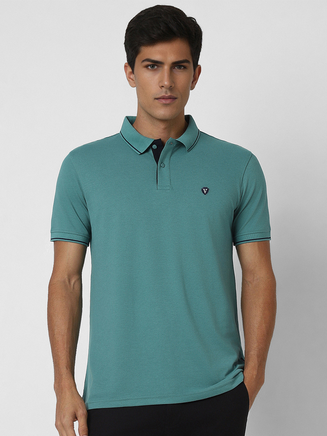 Van Heusen Sport Applique Detail Polo Collar T-shirt