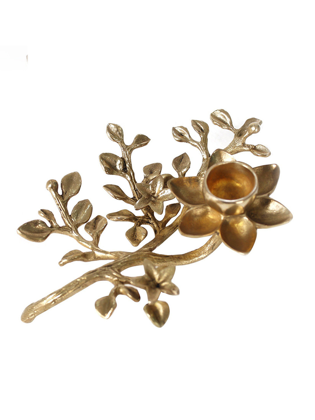 Exotic India Brass Flower on Branch Candle Holder