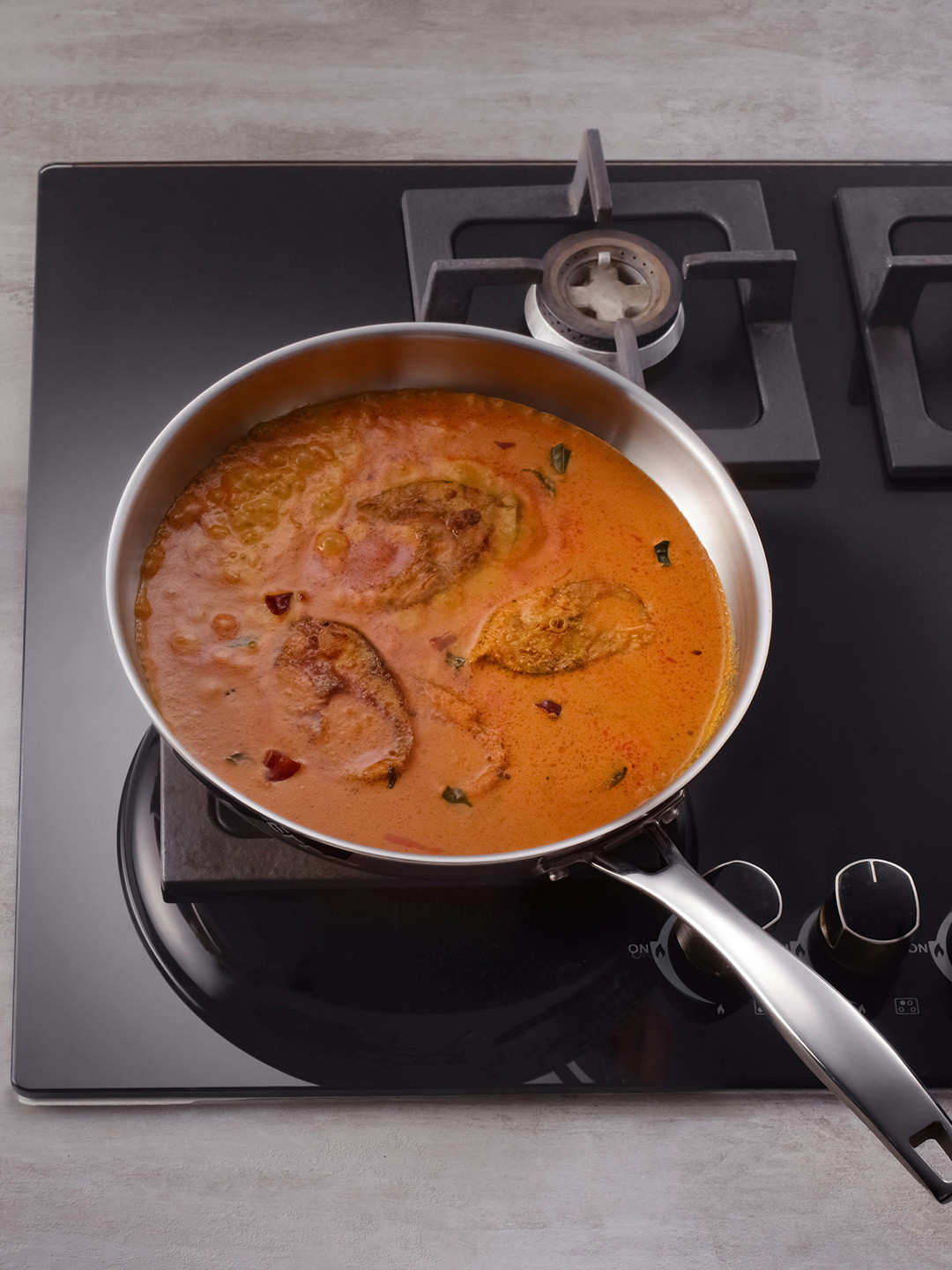 Tramontina Aeion Non Toxic Stainless Steel Triply Induction Base Fry Pan with lid