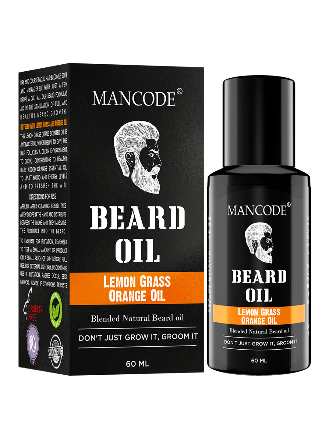 MANCODE Lemon Grass & Orange Beard Growth Oil - 60ml