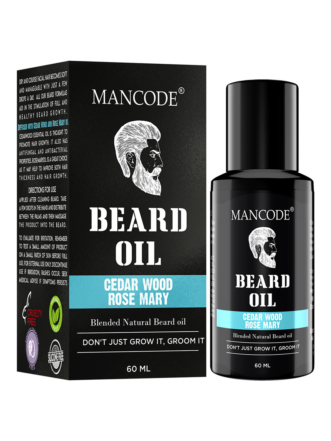 MANCODE Cedar Wood & Rosemary Beard Growth Oil - 60ml