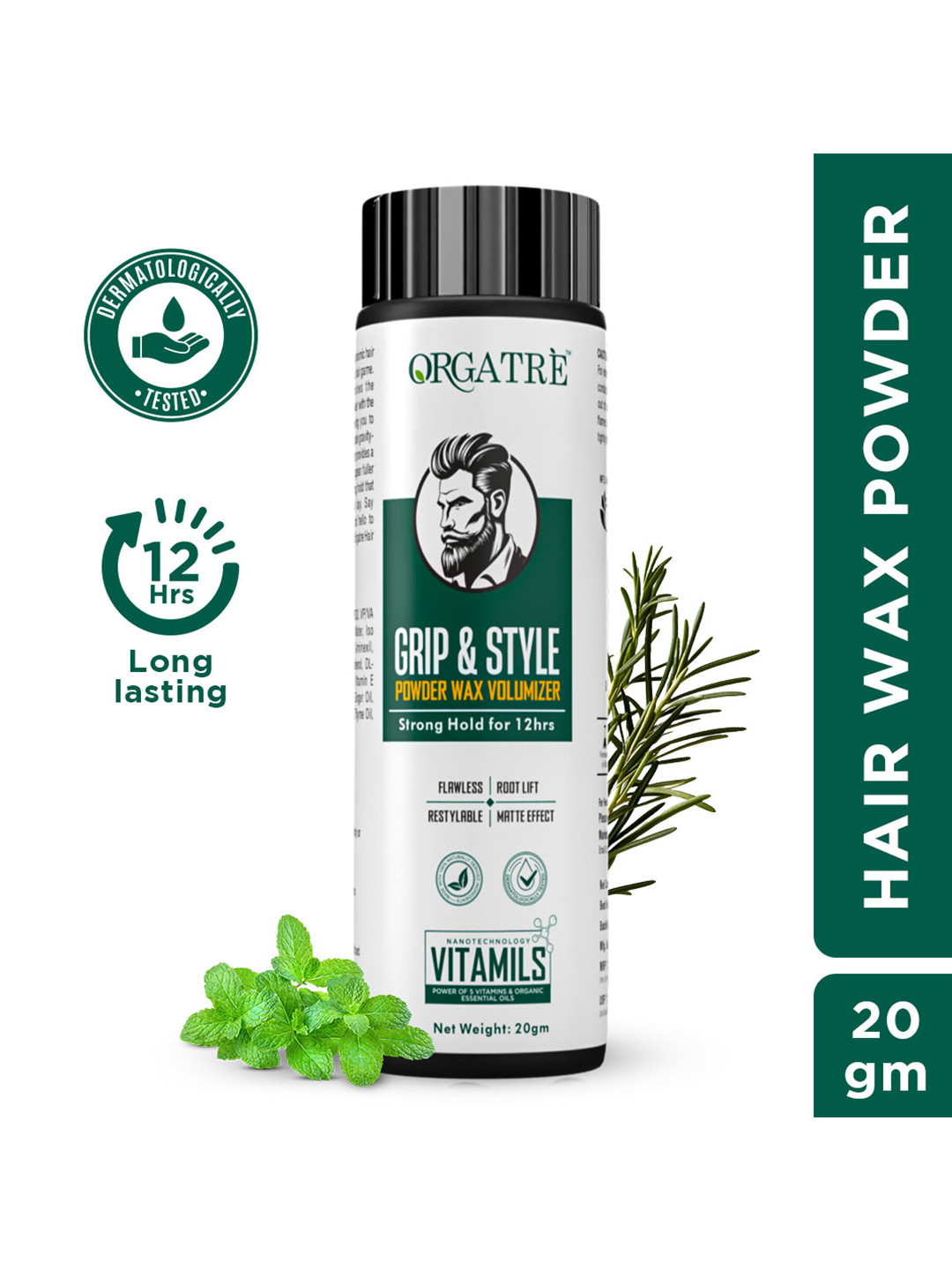 Orgatre Hair Volumizing Powder Wax With 12 Hr Strong Hold Matte Finish-20 gm