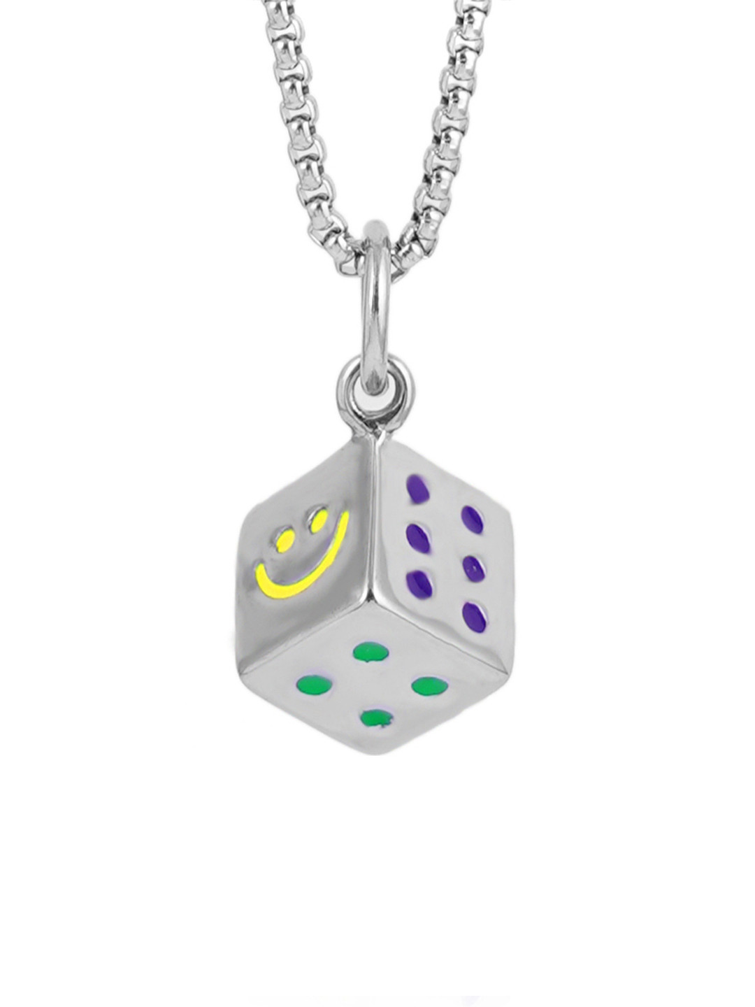 SWASHAA Kasper Men Silver-Plated Stainless Steel Pendant With Chain