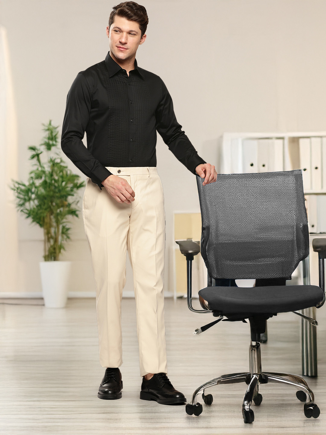 INVICTUS Signature Pure Cotton French Cuff Slim Fit Formal Shirt