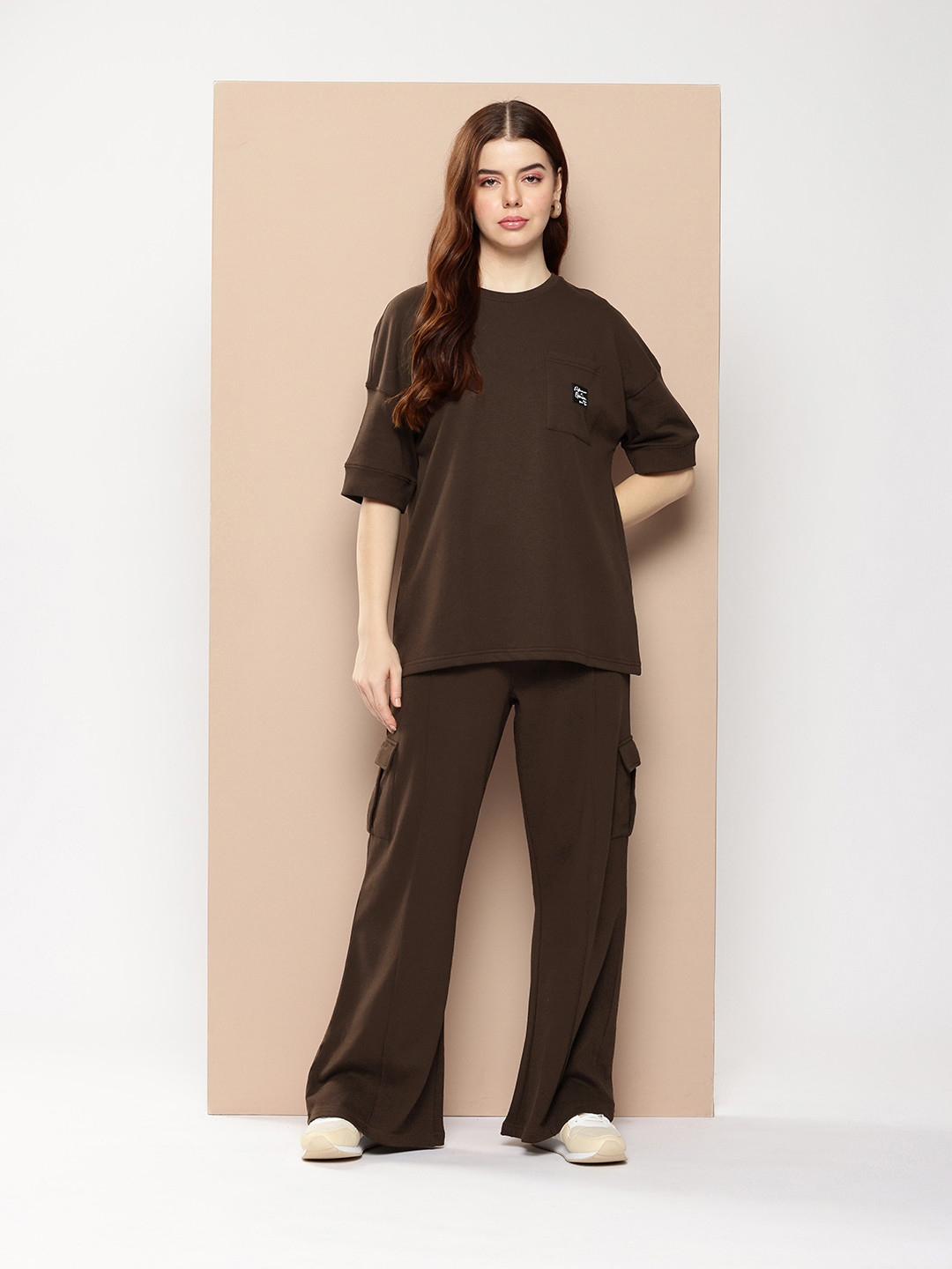 Difference of Opinion Women Oversized Drop Shoulder Ultra Soft Drapey Cotton Co-Ords Set