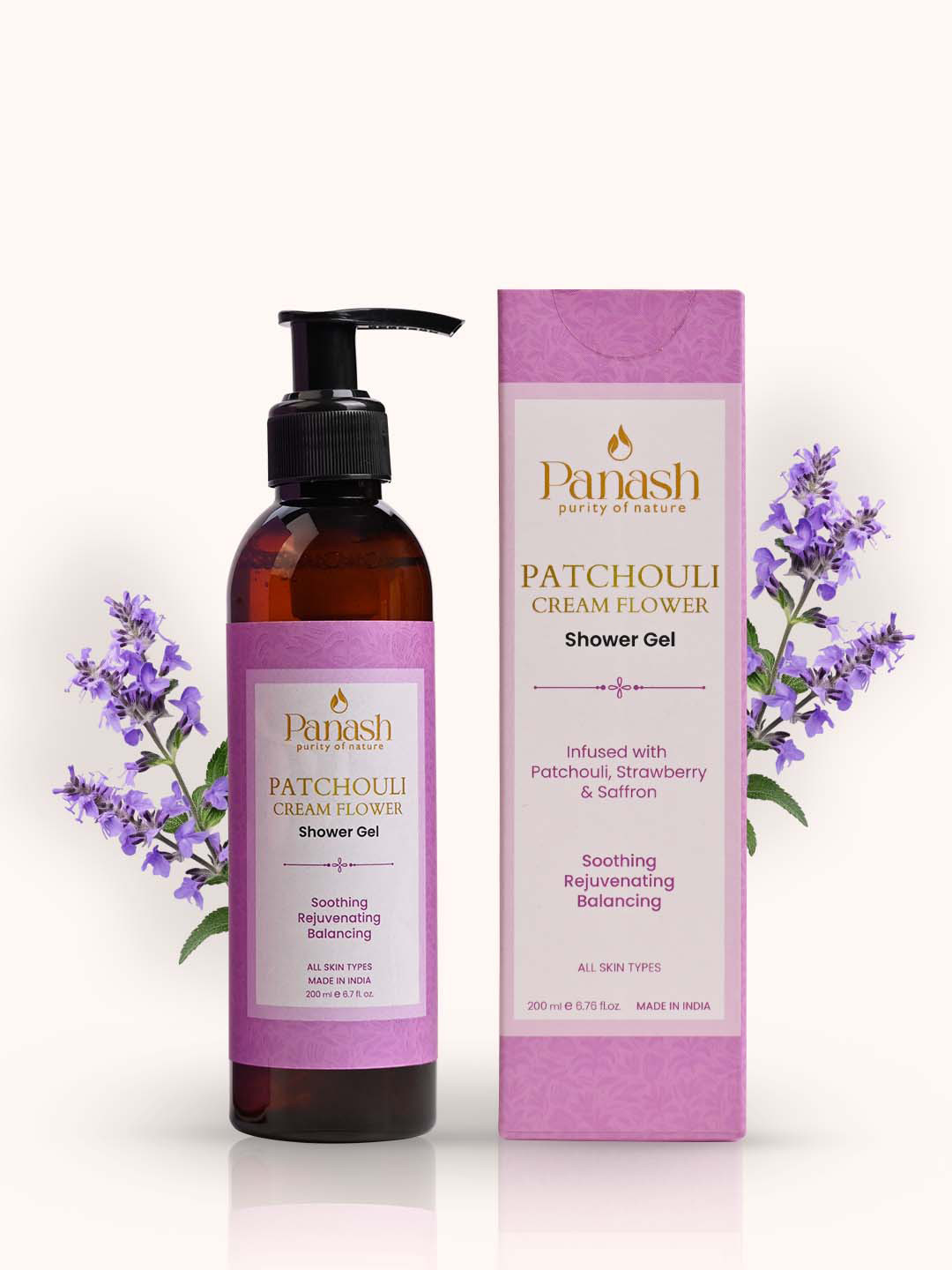 PANASH WELLNESS Patchouli Cream Shower Gel Infused With Patchouli & Strawberry - 200ml