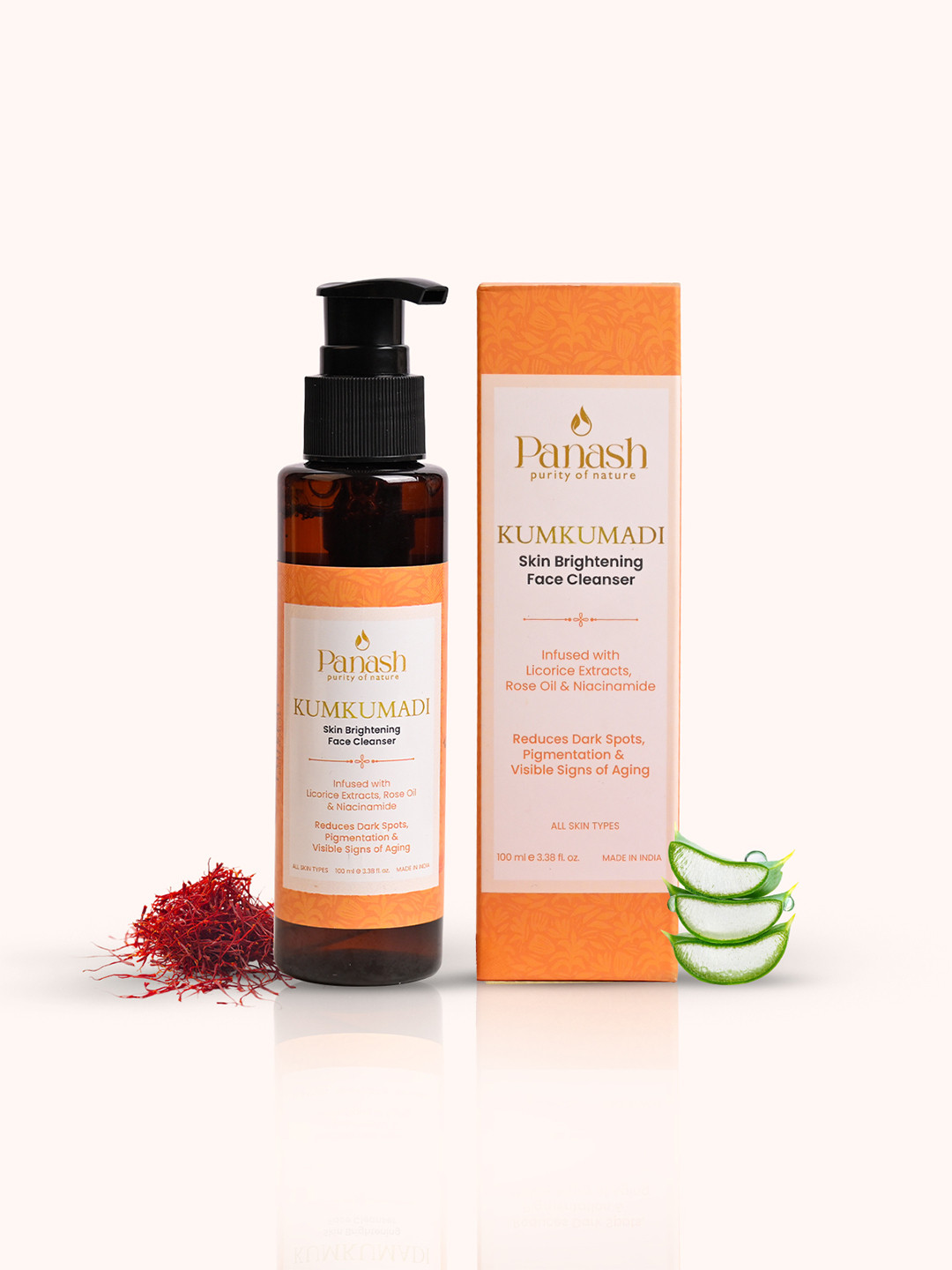 PANASH WELLNESS Kumkumadi Skin Brightening Face Cleanser For Dark Spots - 100ml