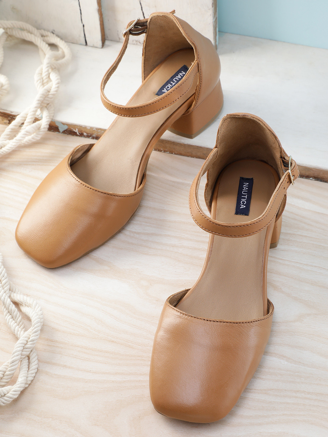 Nautica Square-Toe Mid-Top Block Heel Mules