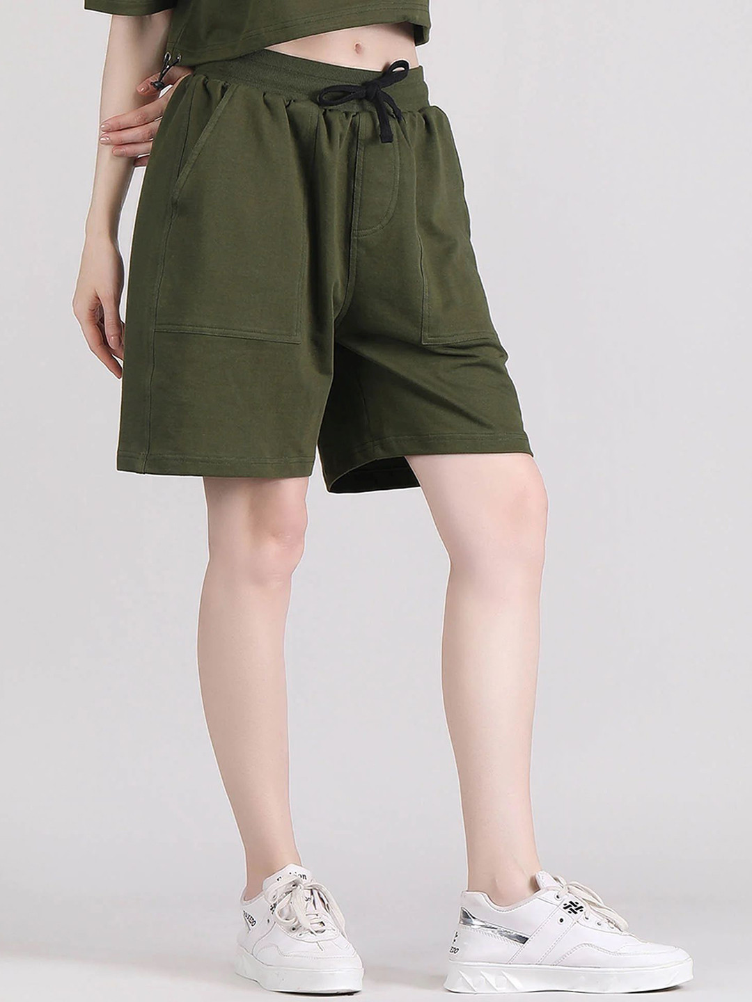 Raxedo Women Cotton Oversized Comfortable Knee Length Shorts