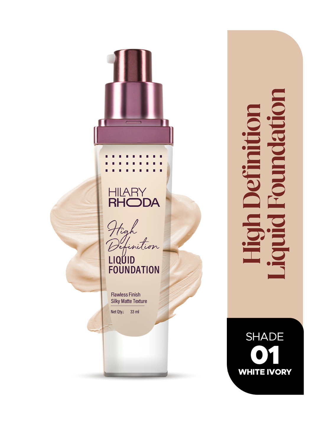 Hilary Rhoda High Definition Liquid Foundation-33 ml- White Ivory-01