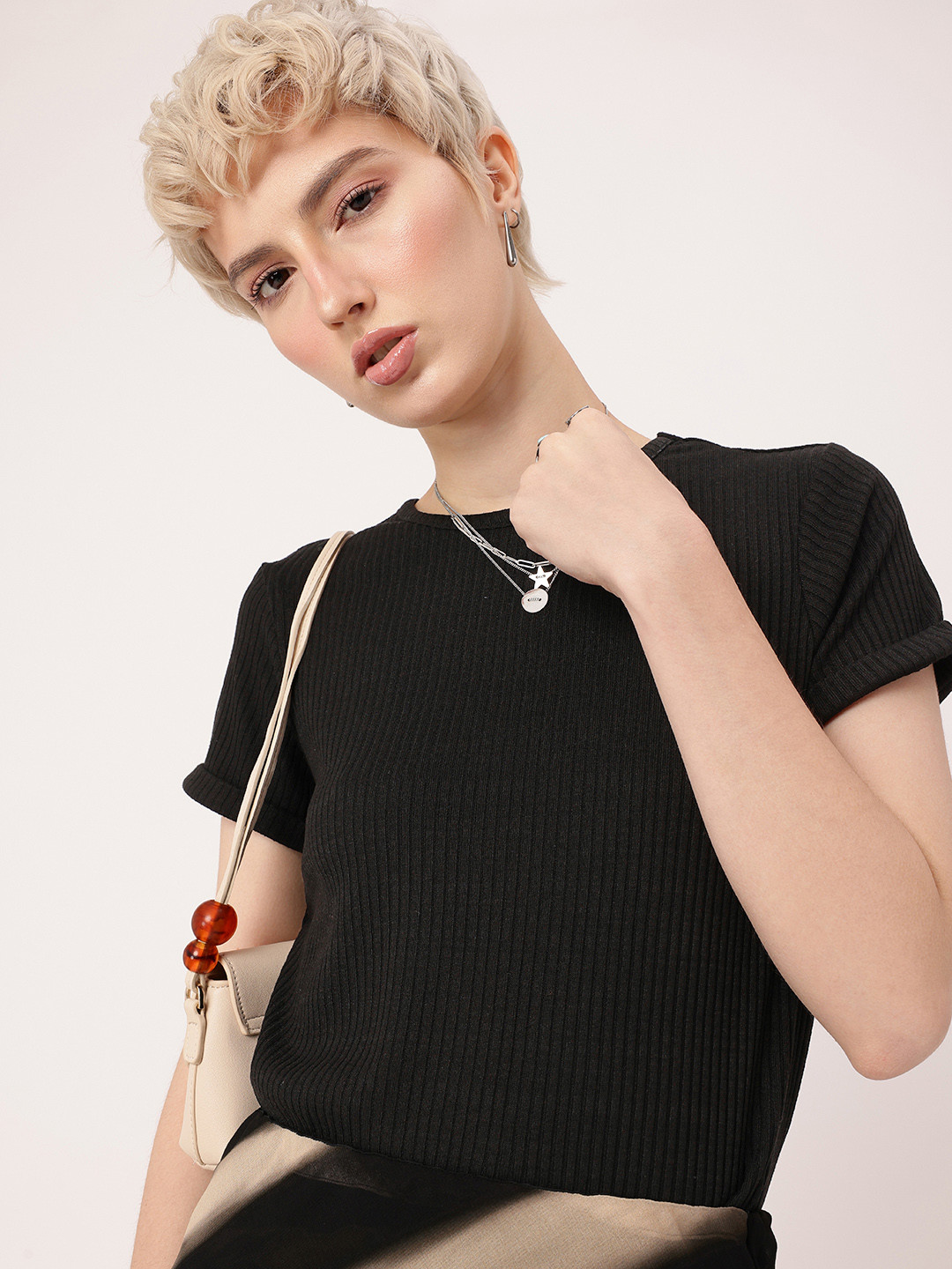 DressBerry Knitted Self Striped Top