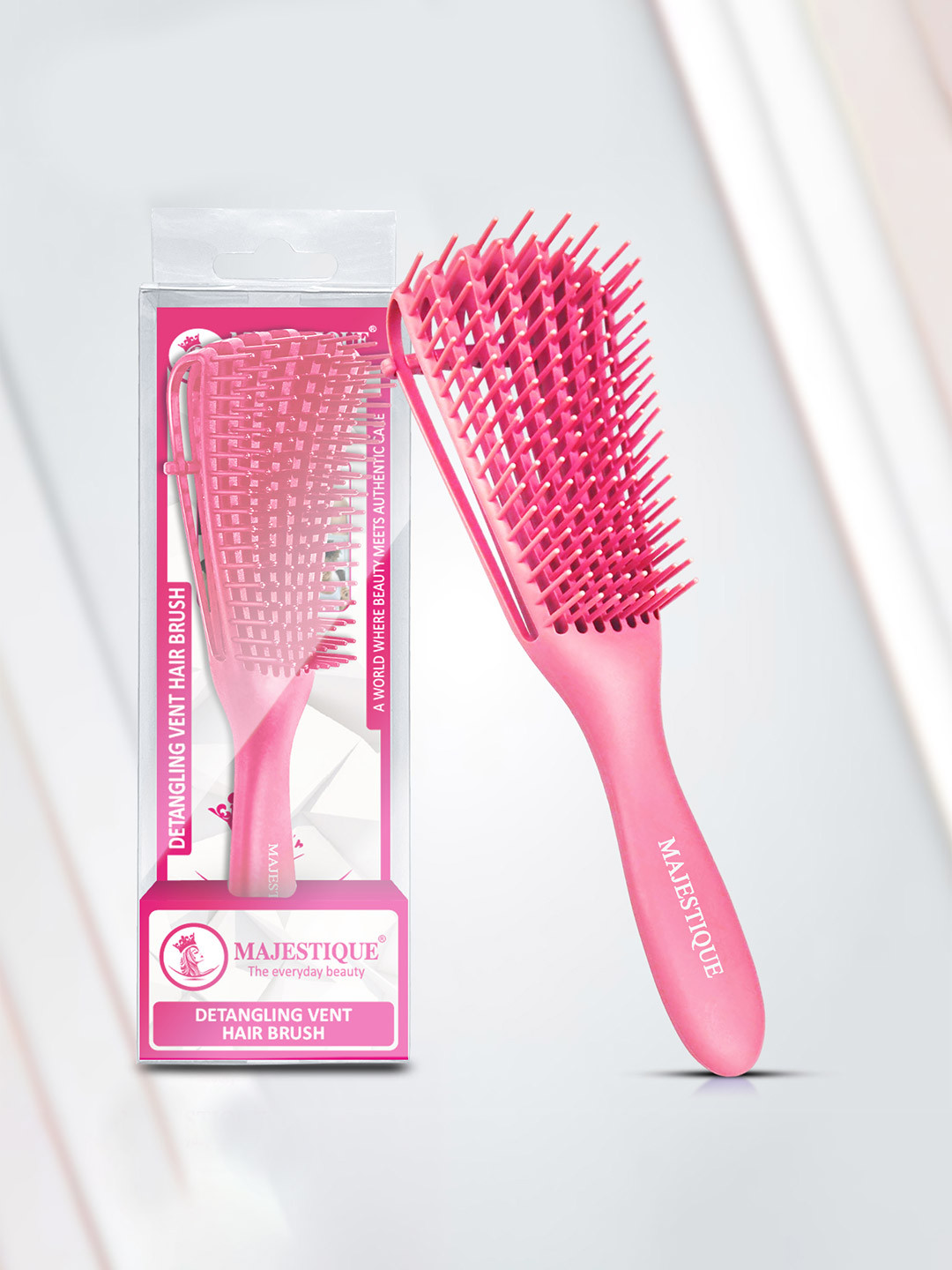 MAJESTIQUE Professional Detangling Vented Hair Brush With Detachable Bracket