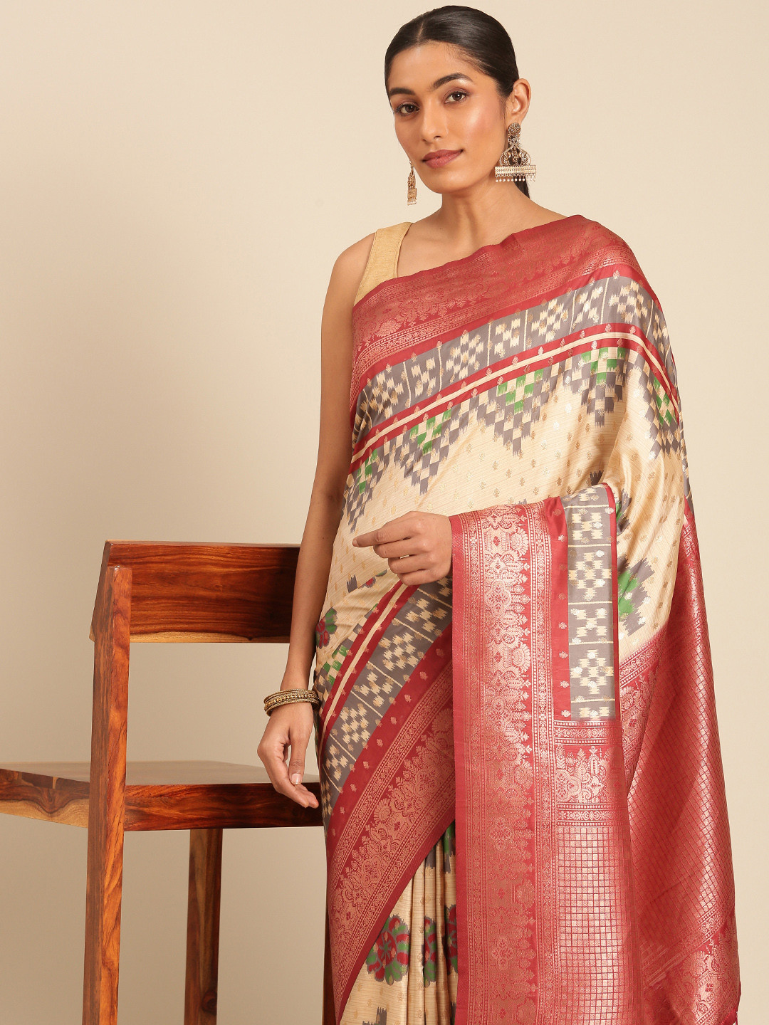 Sangam Prints Woven Work Traditional Silk Saree