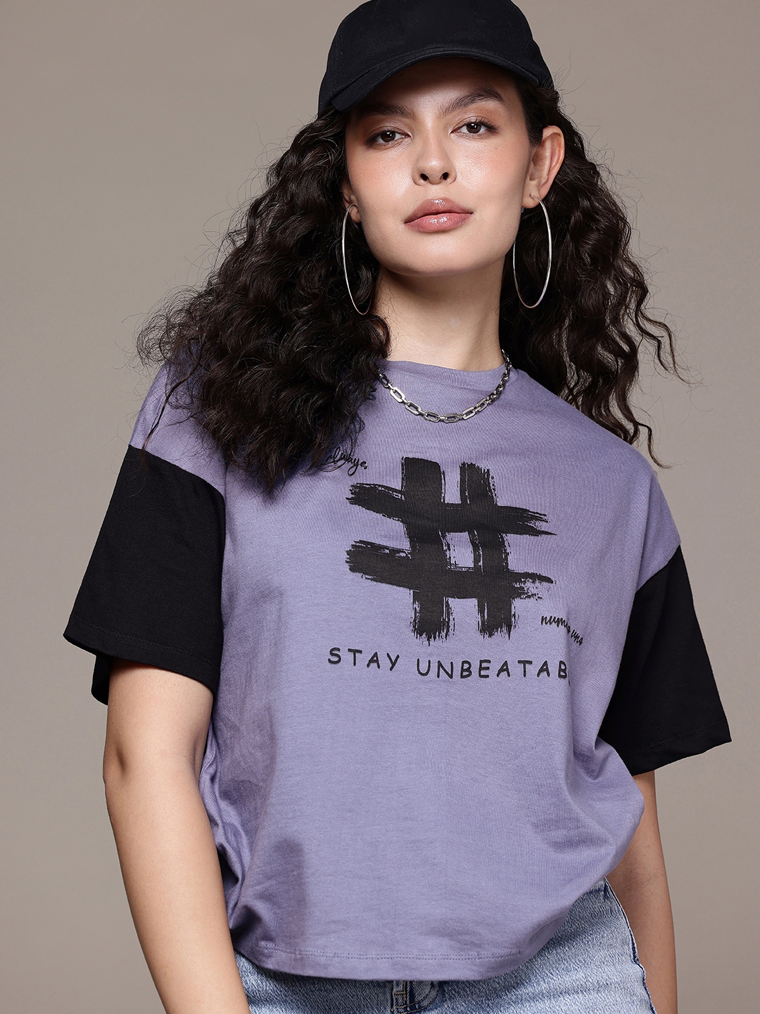 The Roadster Life Co. Graphic Printed Drop-Shoulder Sleeves Pure Cotton T-shirt