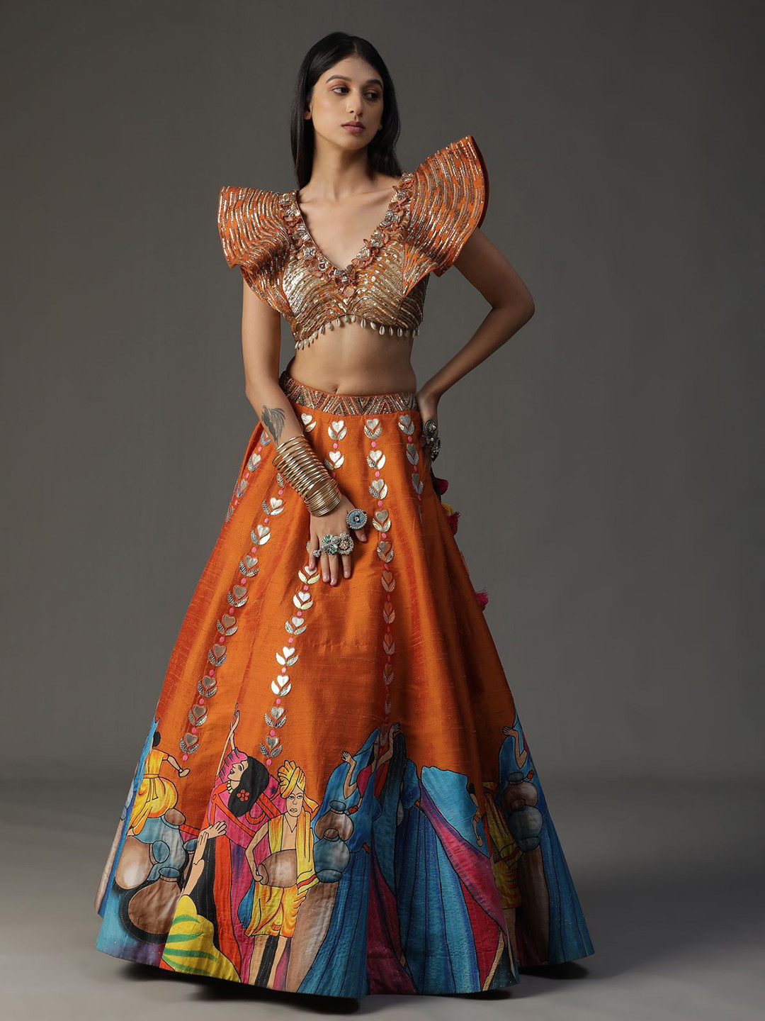 ARPITA SULAKSHANA Embellished Beads & Stones Made to Measure Lehenga & Blouse With Dupatta