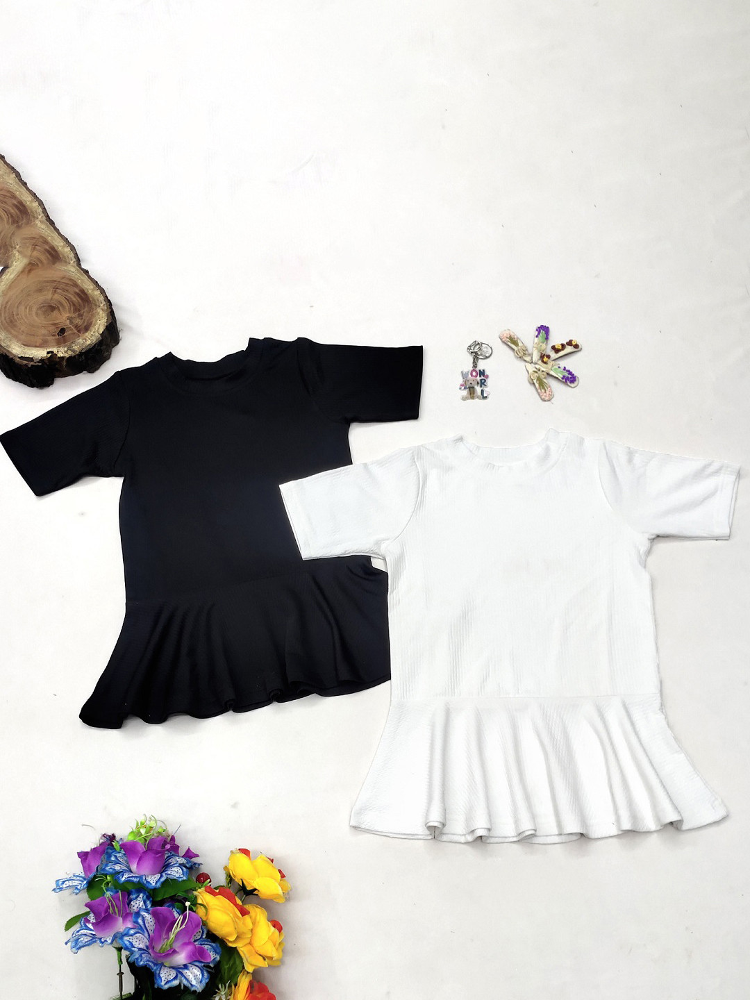 BAESD Girls  Ruffled Peplum Dress