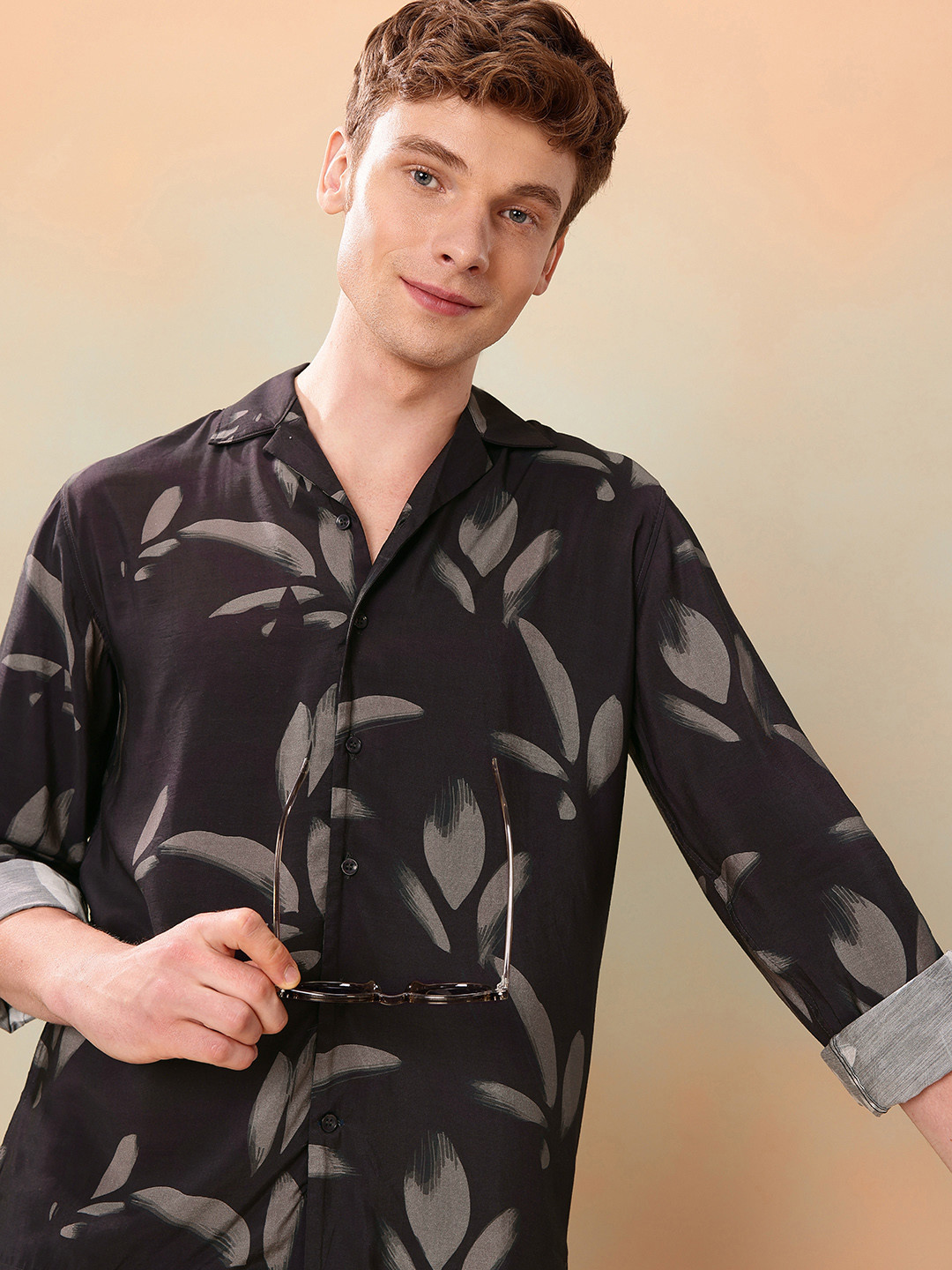 Mast & Harbour Floral Flex Print Relaxed Shirt