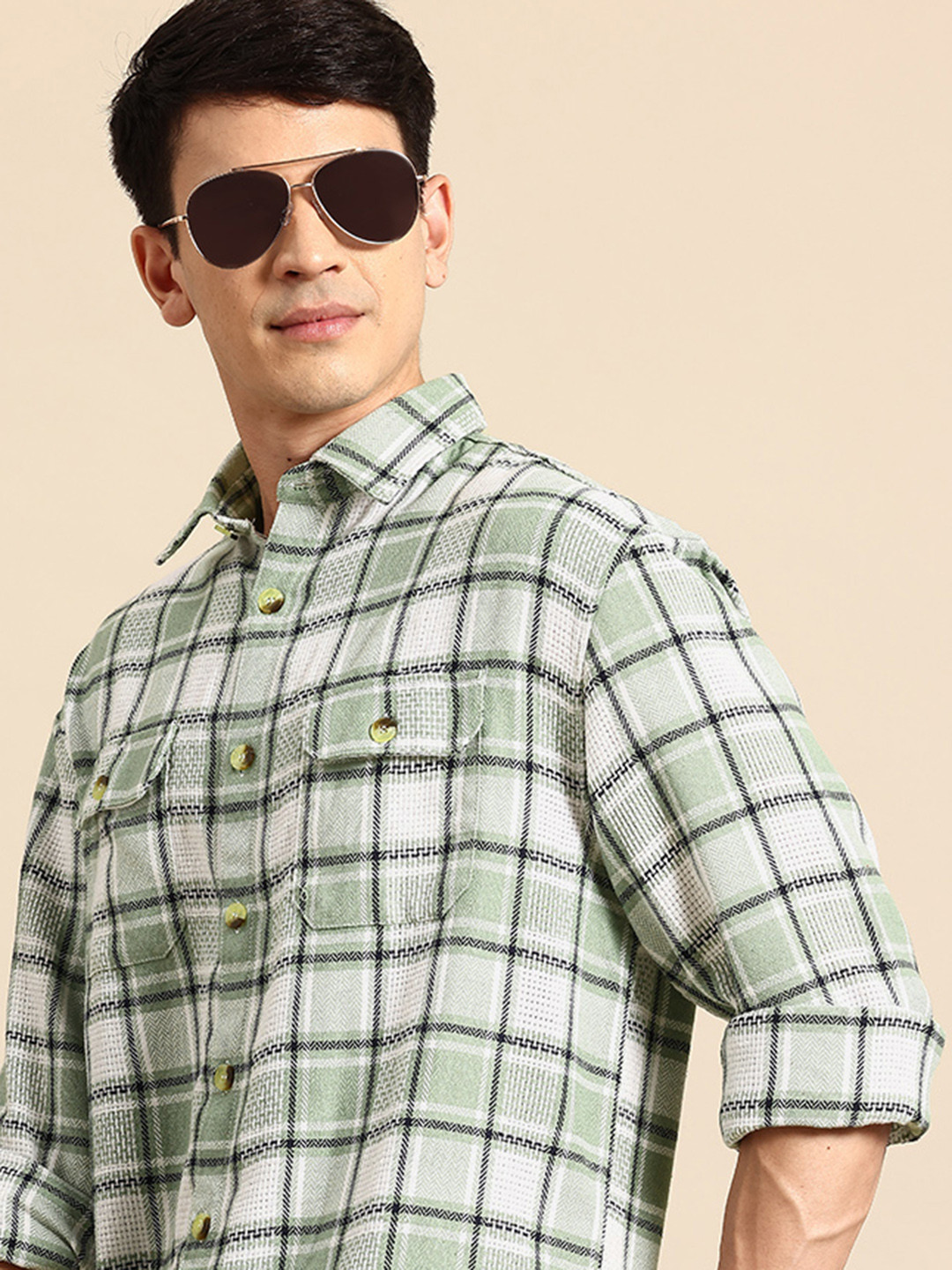 Mast & Harbour Checked Tweed Shirt