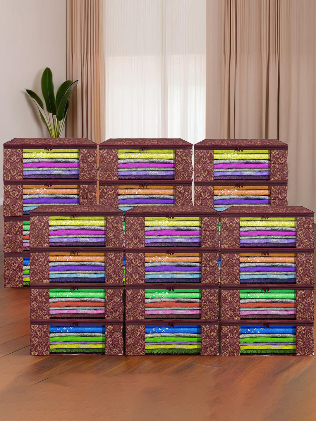 Kuber Industries Maroon Set of 24 Regular Drawer Organiser Organisers