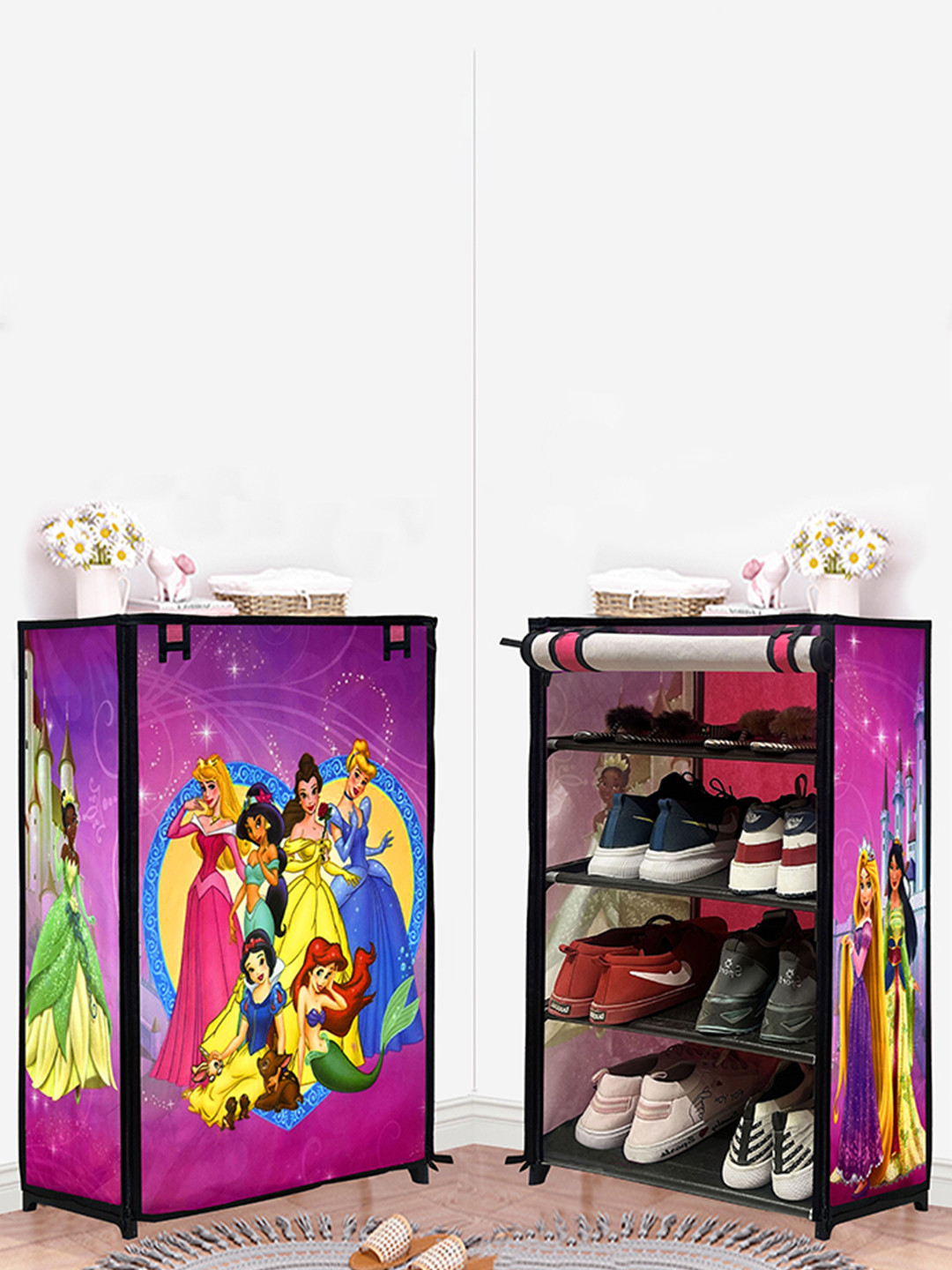 Urban Choice Purple & Black 5-Tier Rectangle Shoe Rack