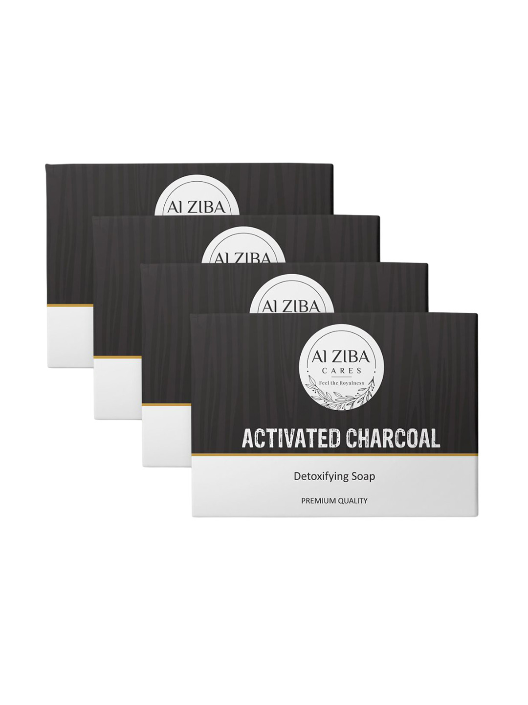 ALZIBA CARES Set Of 4 Activated Charcoal Detoxifying Soap- 100g Each