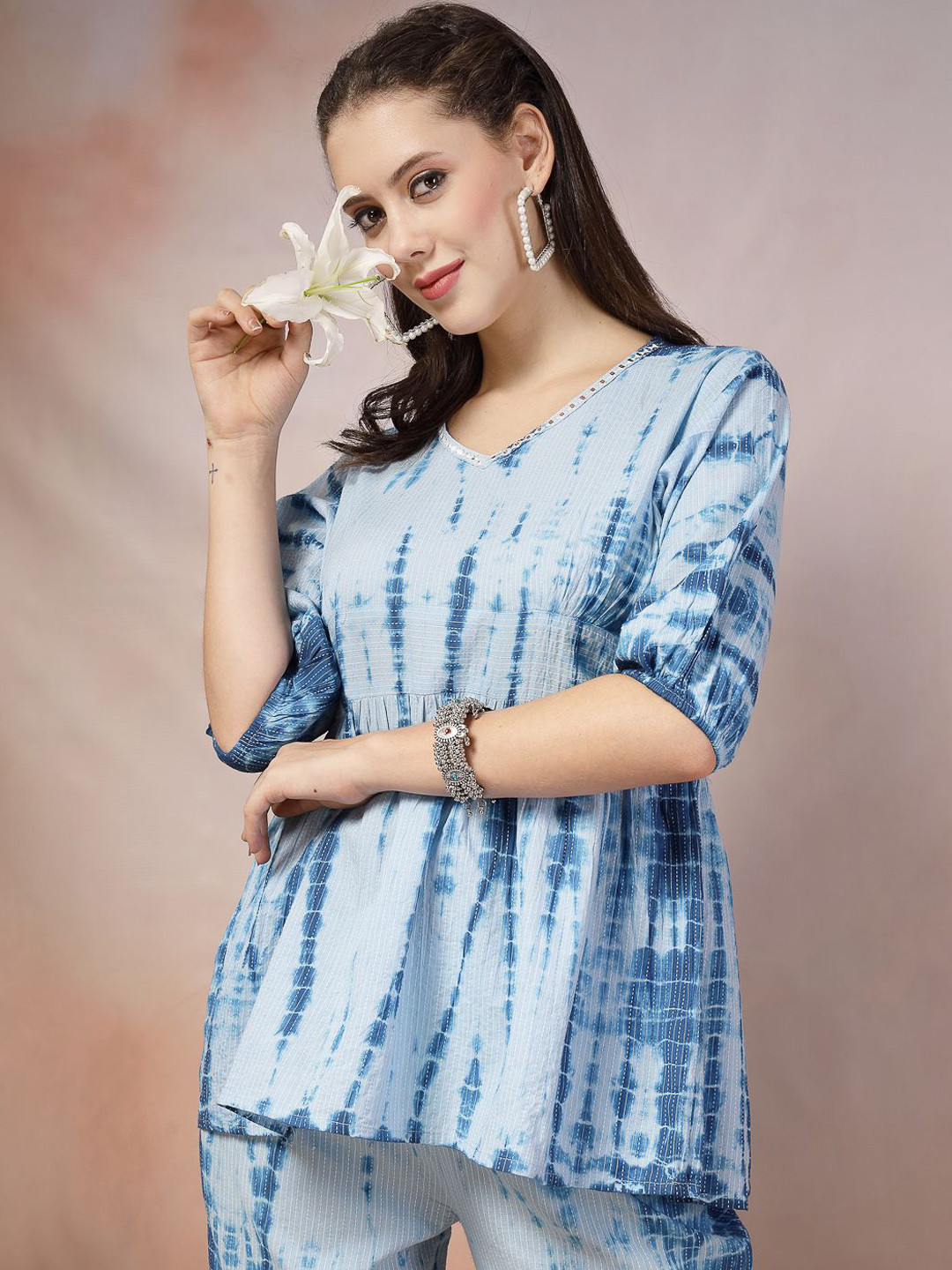 Stylum Printed Pure Cotton Top & Trouser Co-Ords