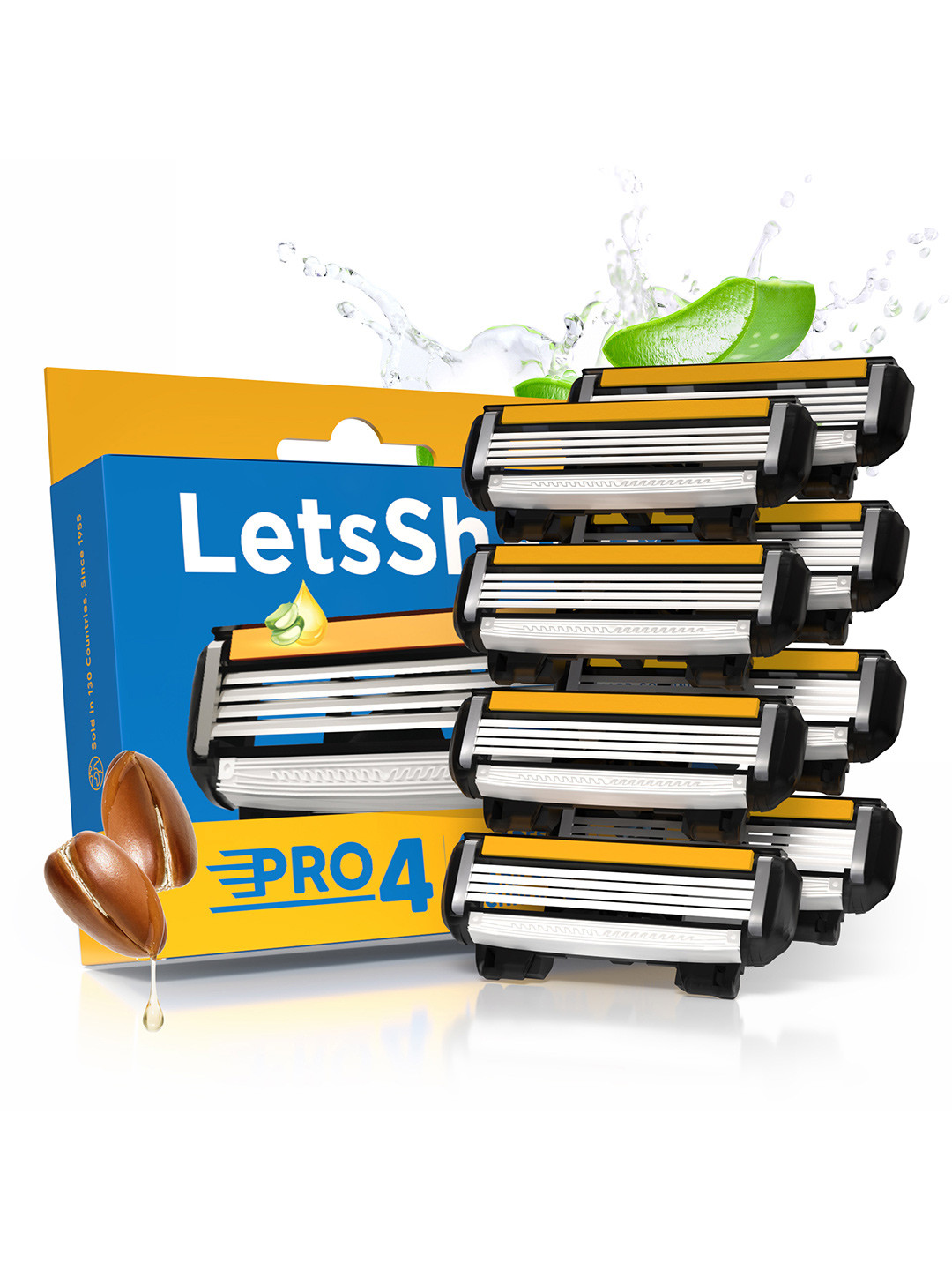 LetsShave Men Set Of 8 Pro4 Blade Cartridges