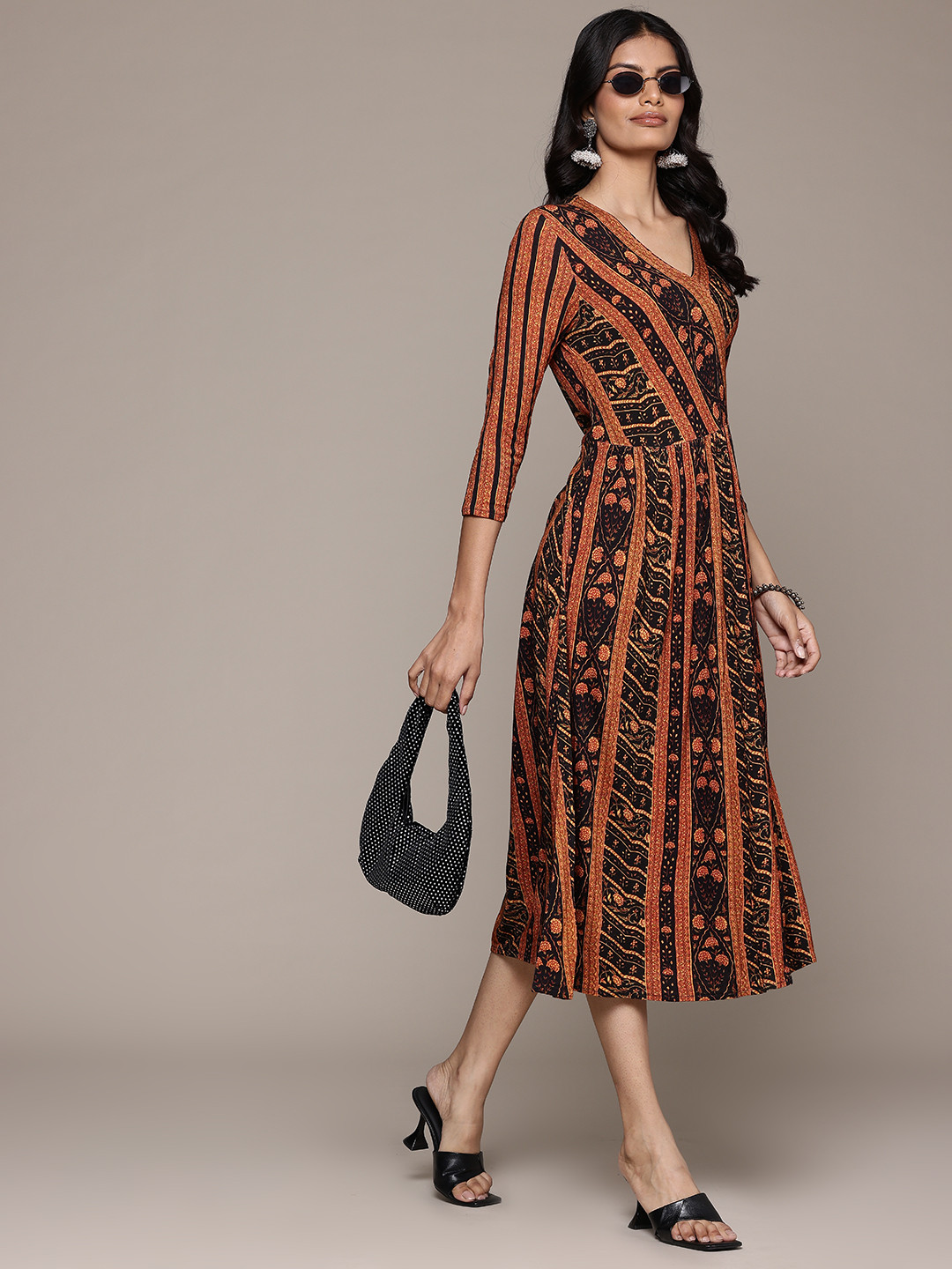 aarke Ritu Kumar Floral Print A-Line Midi Dress