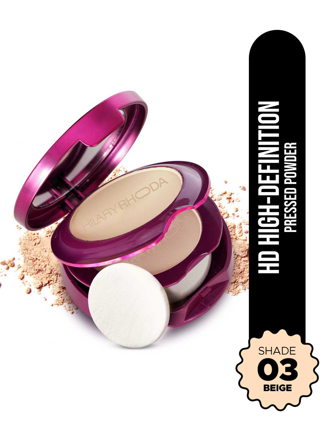 Hilary Rhoda 2 In 1 Pressed Matte Compact Powder -18Gm Buff Beige , Shade No. - 03