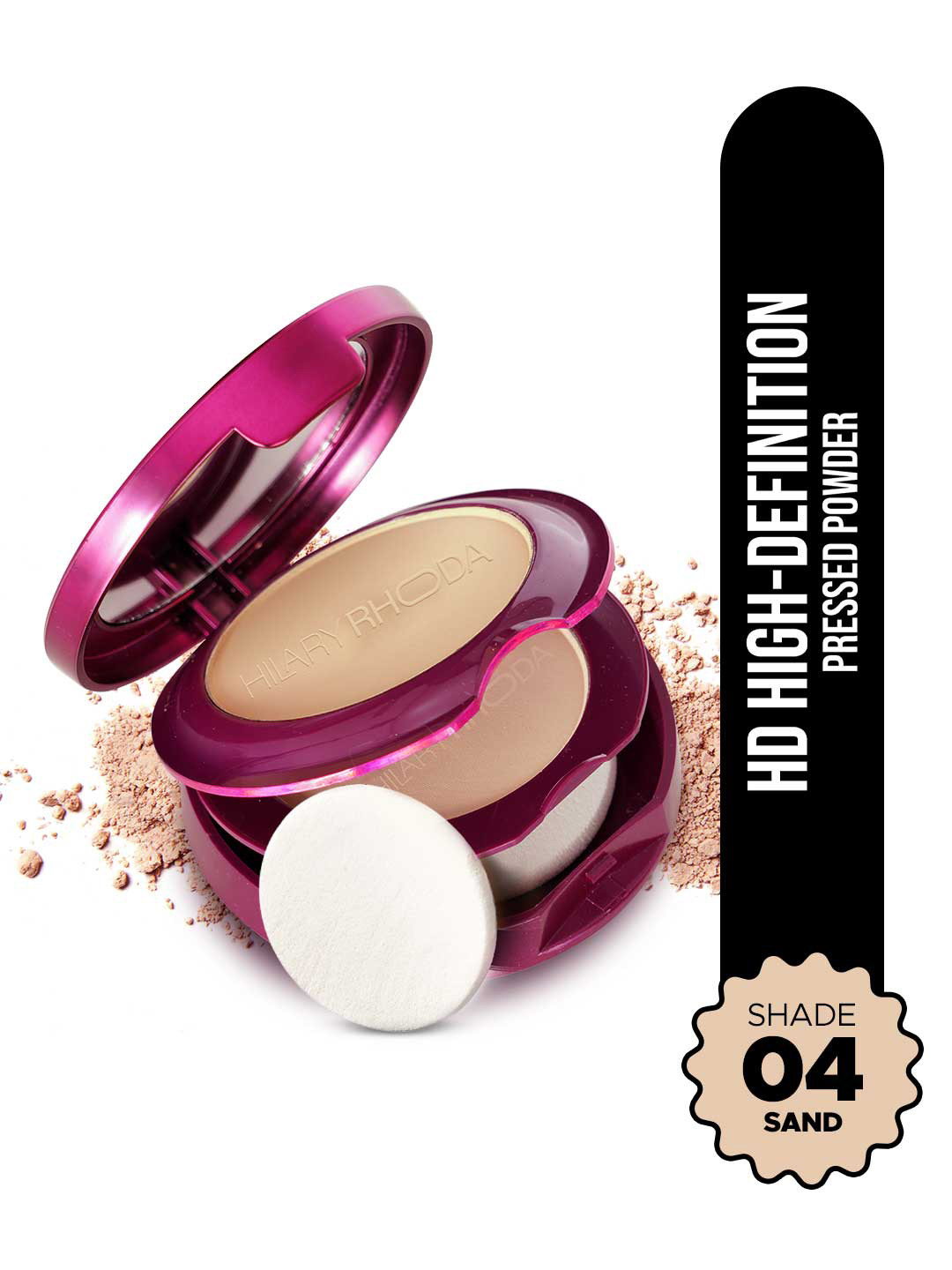 Hilary Rhoda 2 In 1 Pressed Matte Compact Powder -Sand  Shade No.- 04