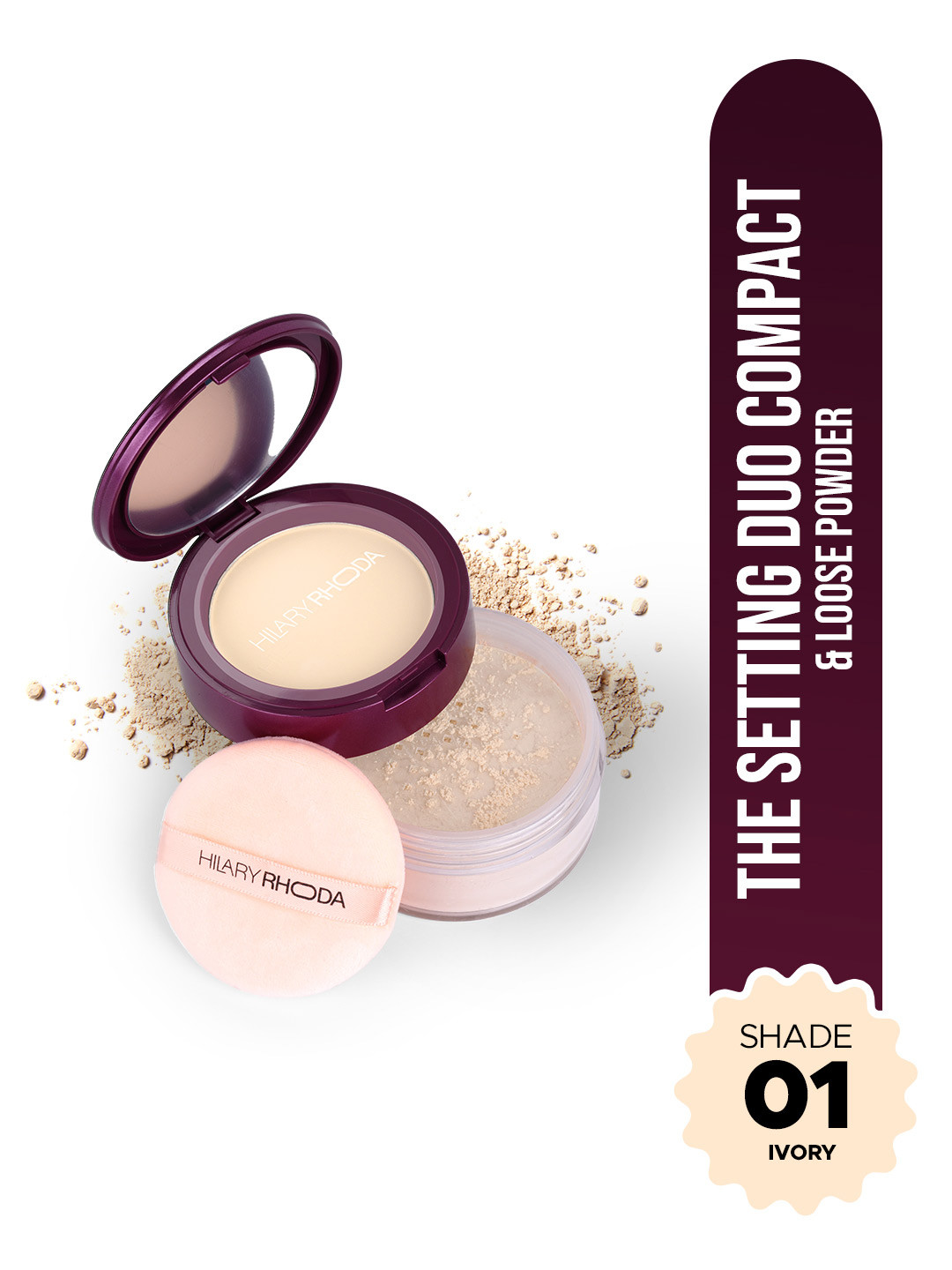 Hilary Rhoda The Setting Duo 2-In-1 Matte Compact & Loose Powder 32g Ivory - 01