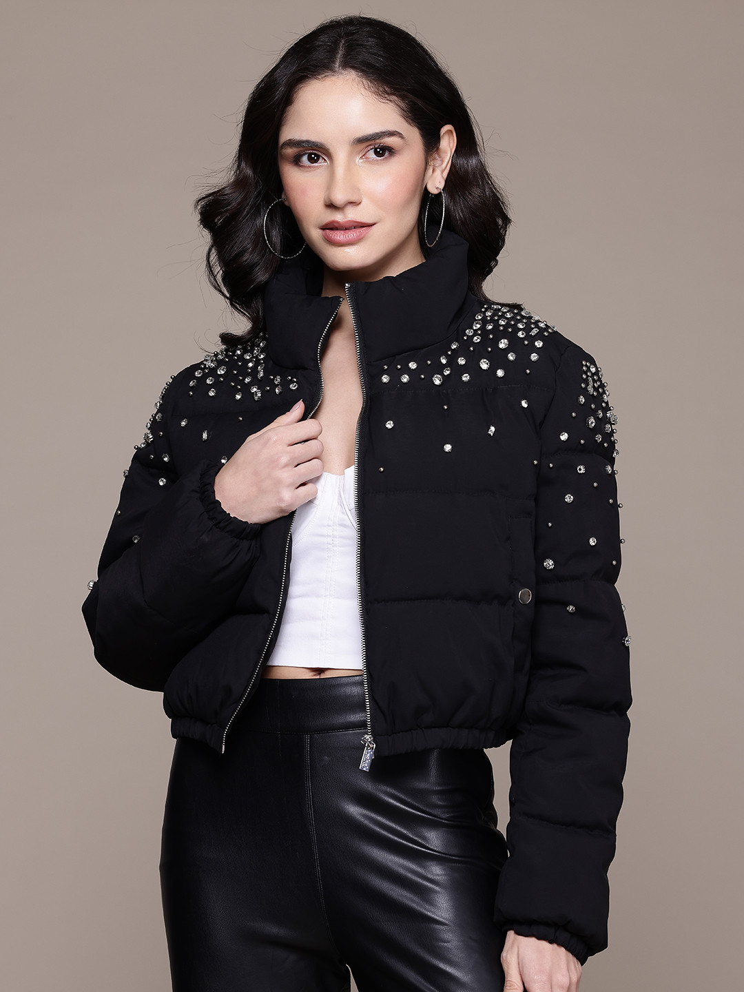 Label Ritu Kumar Women Studded Puffer Jacket