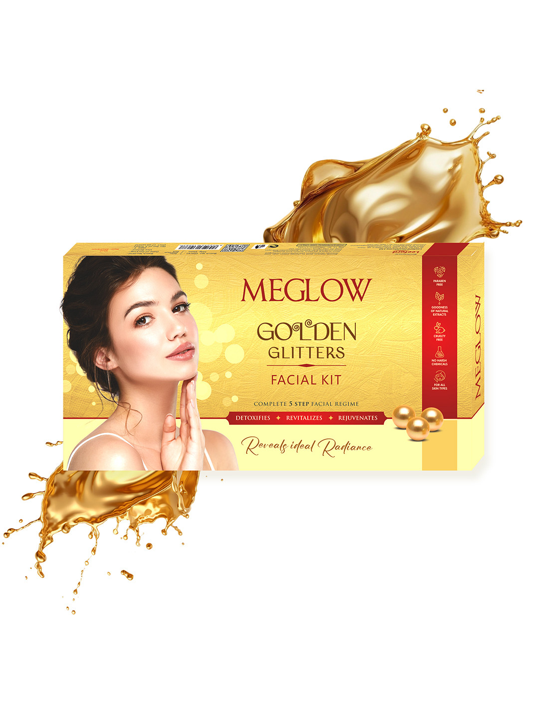 MEGLOW Golden Glitters Facial Kit For Revitalizing Skin - 105g