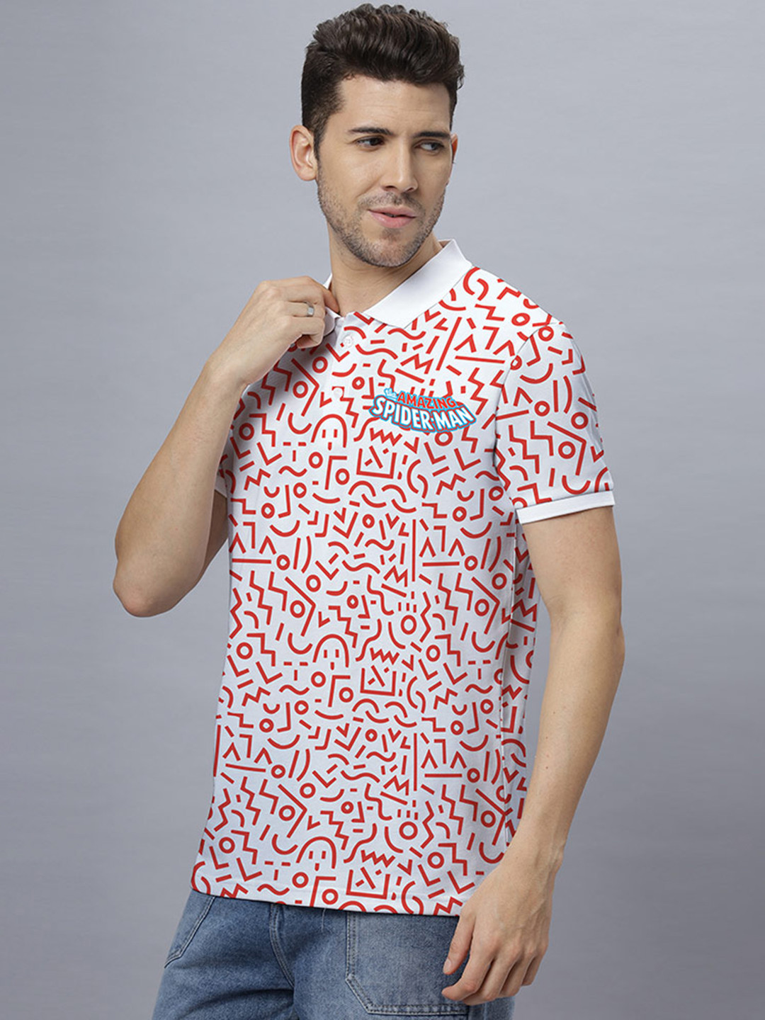 Wear Your Opinion Men Premium All Over Printed Polo Collar Neck T-shirt