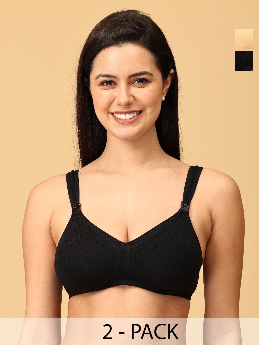The Mom Store Women Combo of 2 Nursing & Feeding Non-Padded  Bra Full Coverage