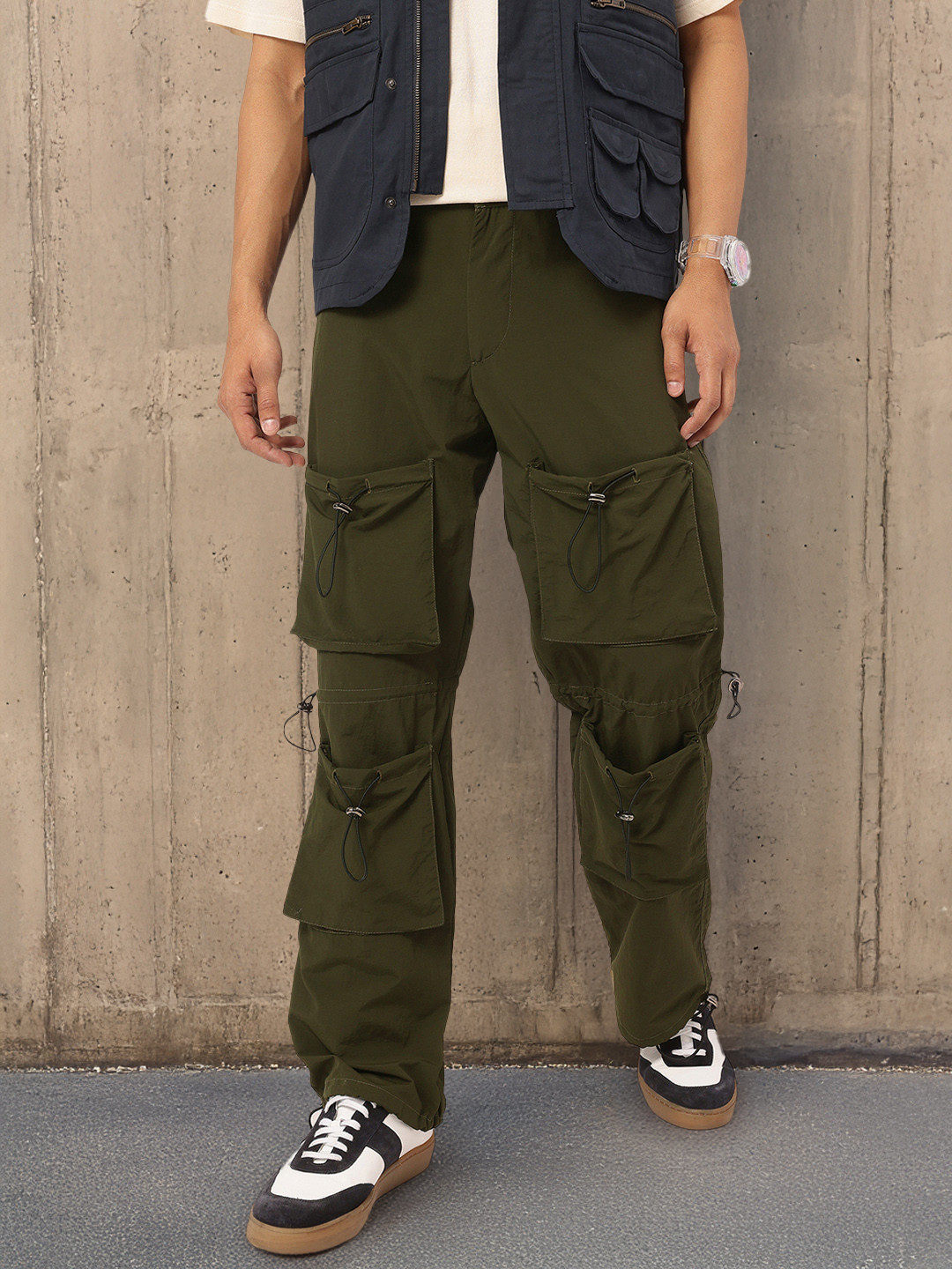Kook N Keech Men Parachute Jogger Cargo Pants