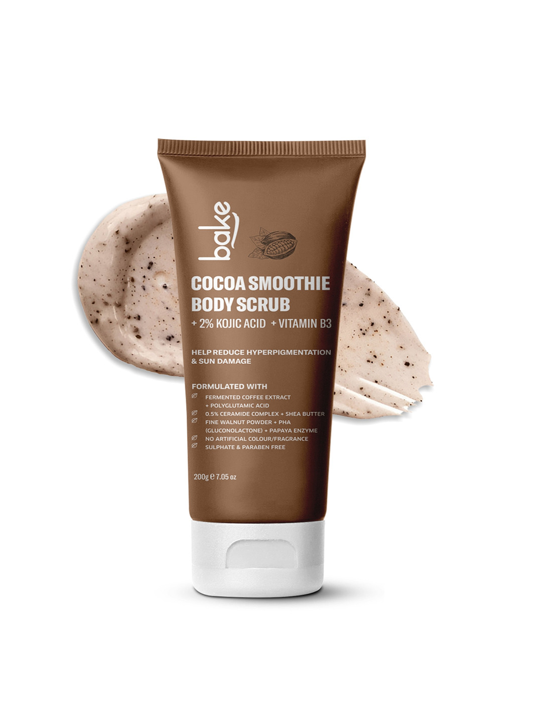 BAKE De-Tan 2% Kojic Acid Cocoa Smoothie Body Scrub-200g