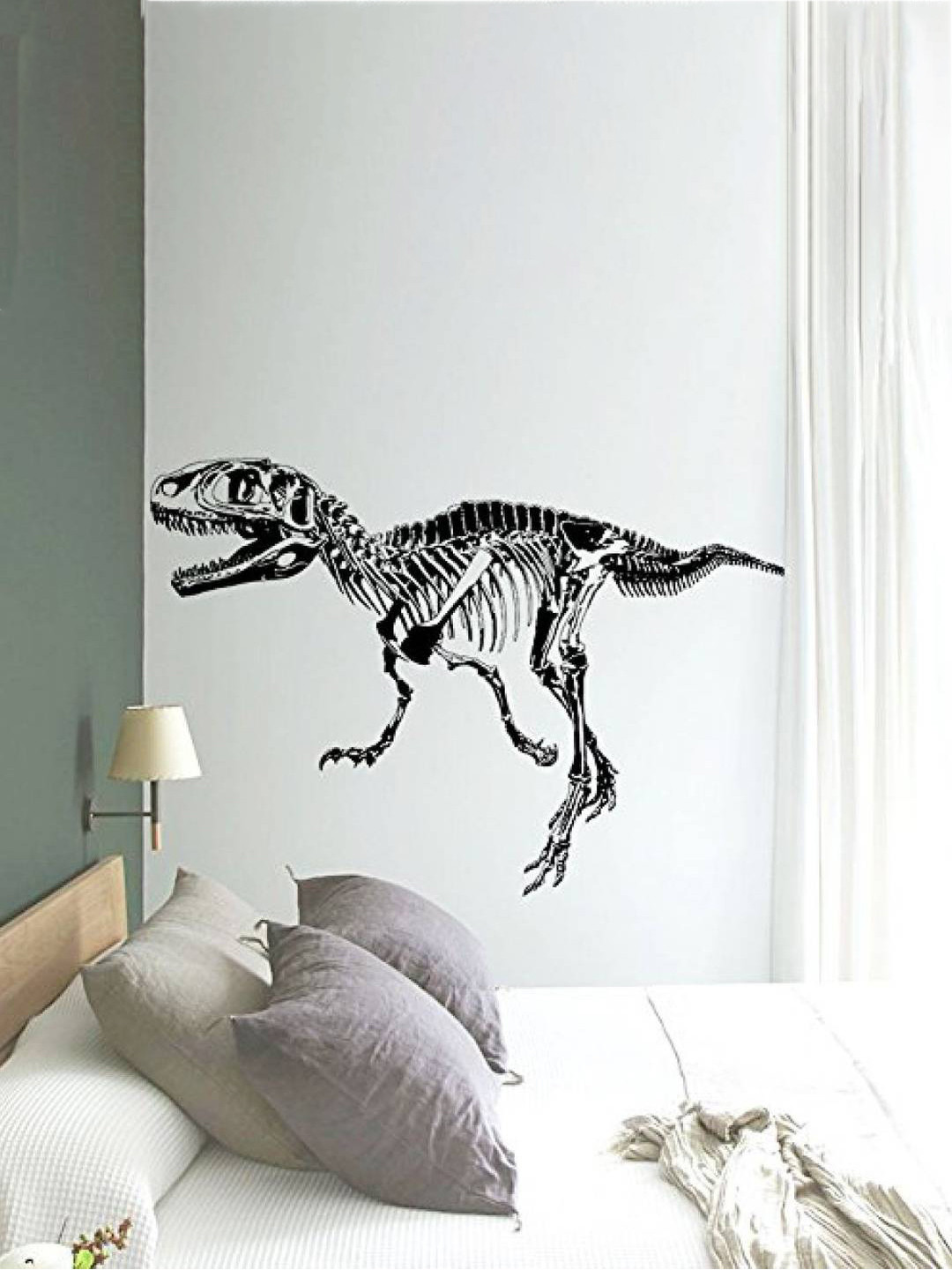 Jaamso Royals Black Dinosaur Jurassic Self-Adhesive Wall Sticker