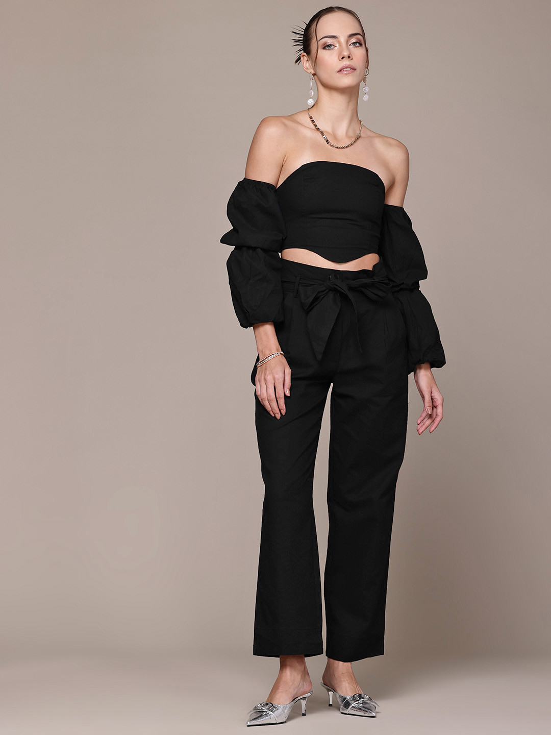 bebe All Day Bandeau Marie Sleeves Co-Ords