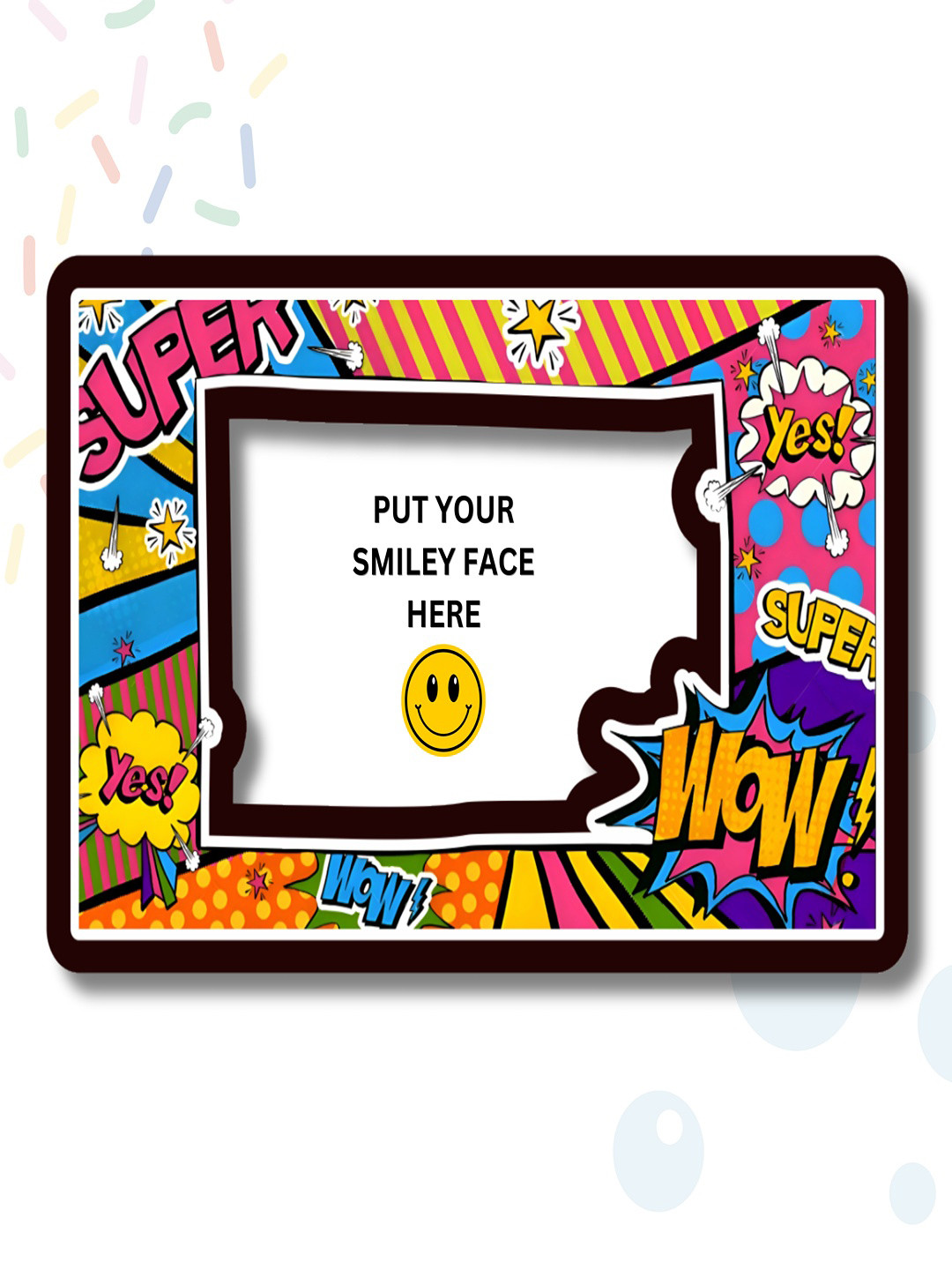 Home Delight Brown & Blue Printed Photo Frame Fridge Magnet