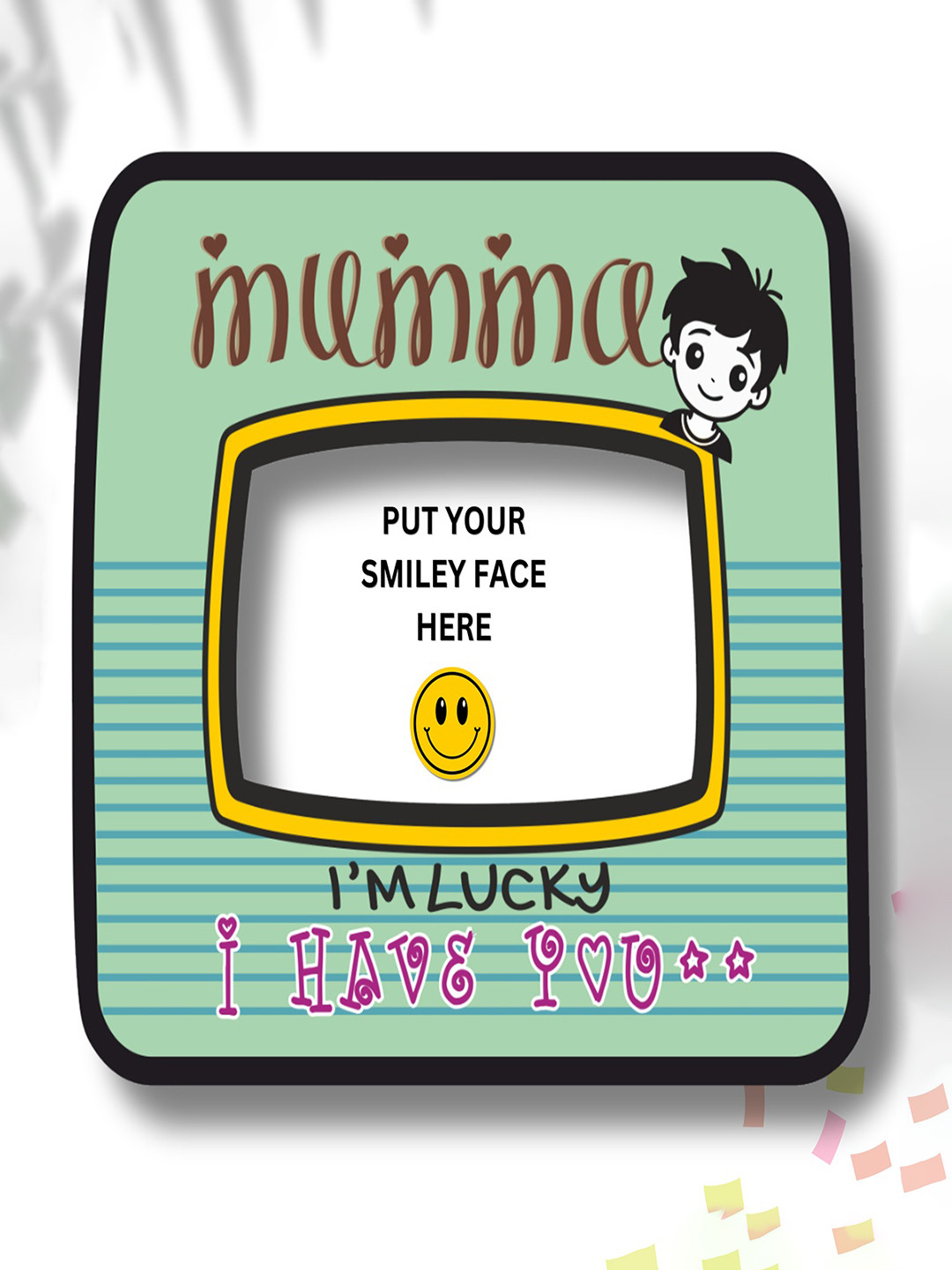 Home Delight Green & Yellow Photo Frame Decorative Magnets