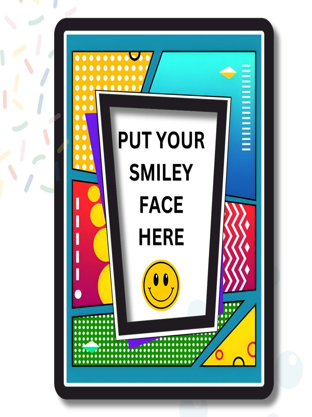 Home Delight Blue & Yellow Printed Photo Frame Fridge Magnet